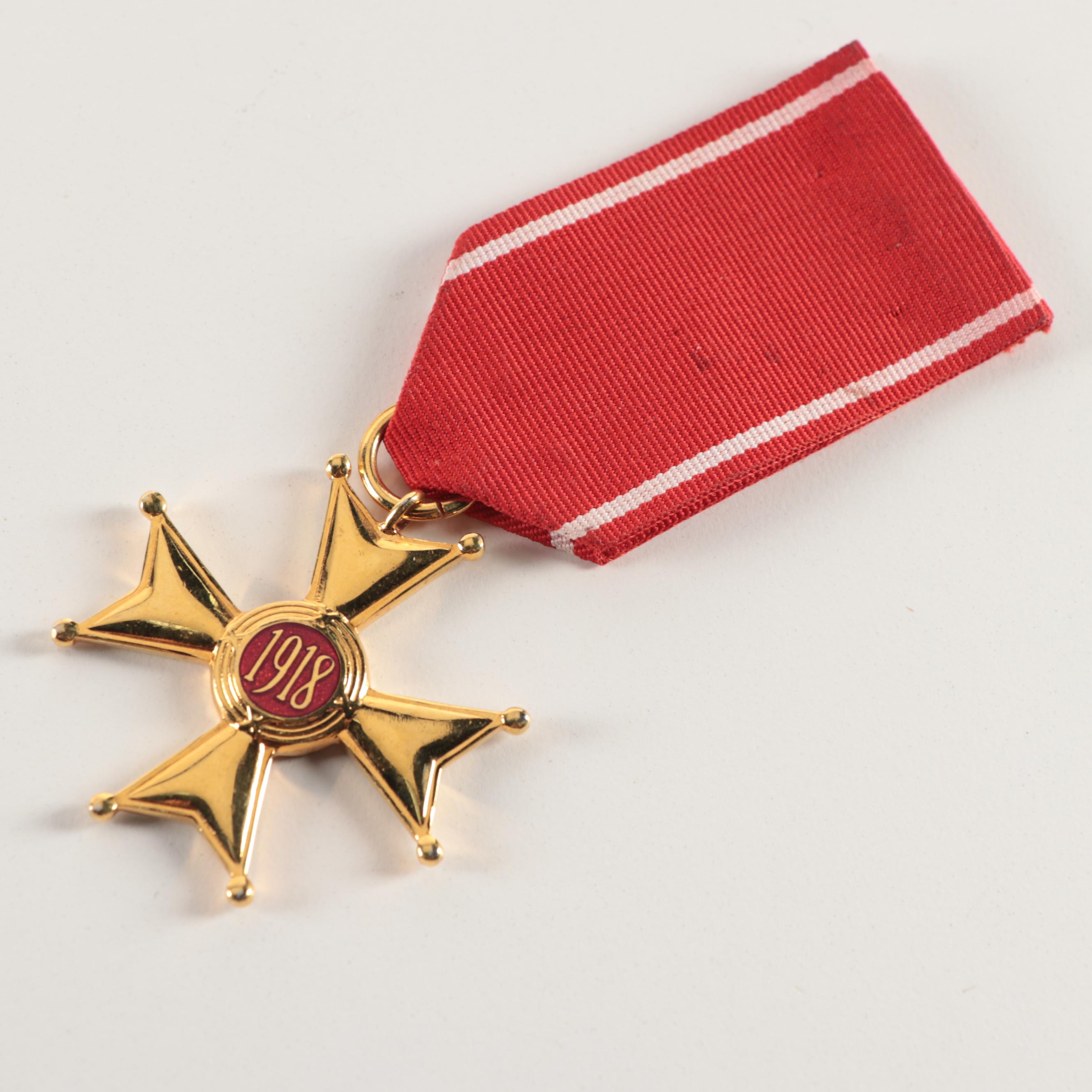 Poland Silver Cross of Merit and Order of Polonia Restituta Knight's Cross