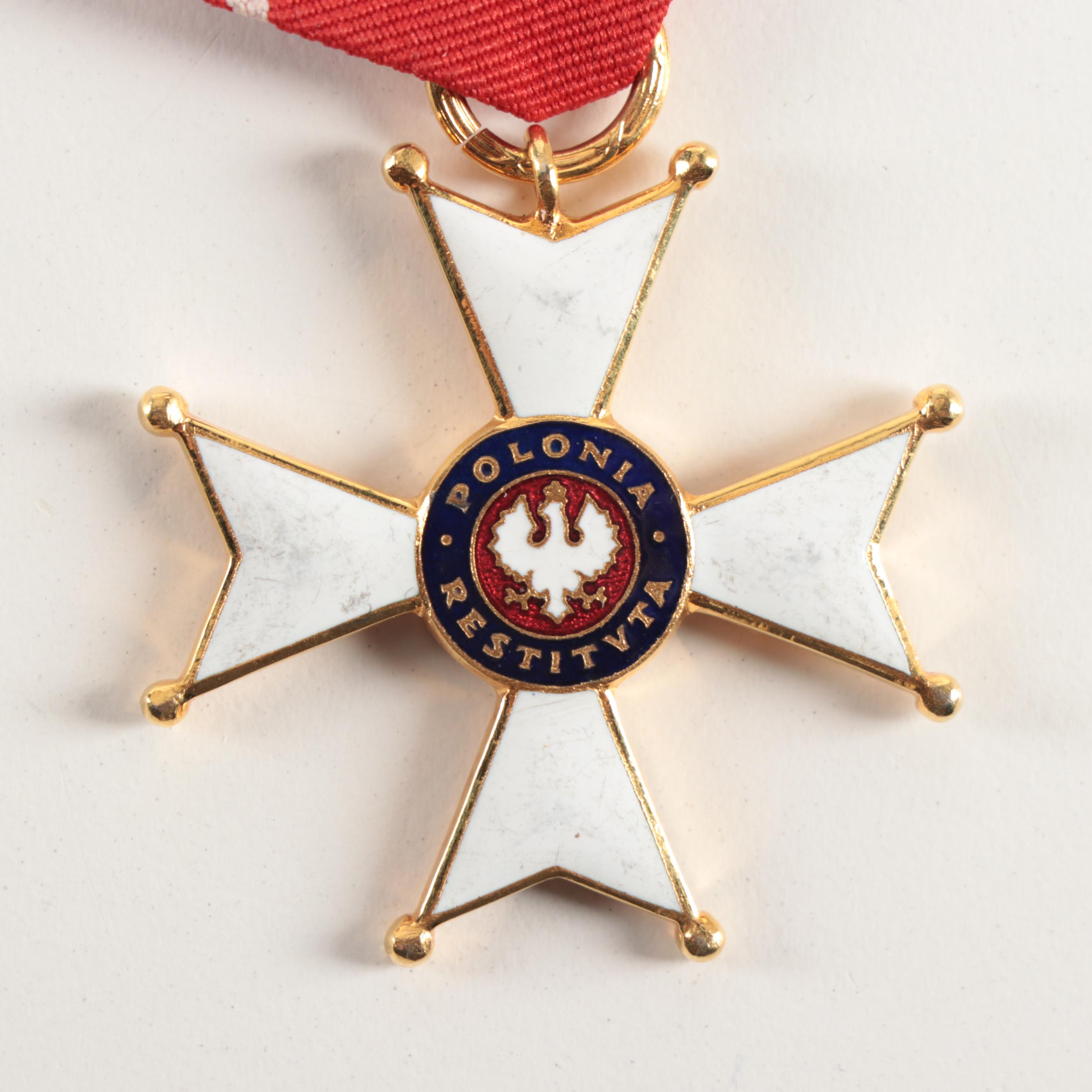 Poland Silver Cross of Merit and Order of Polonia Restituta Knight's Cross