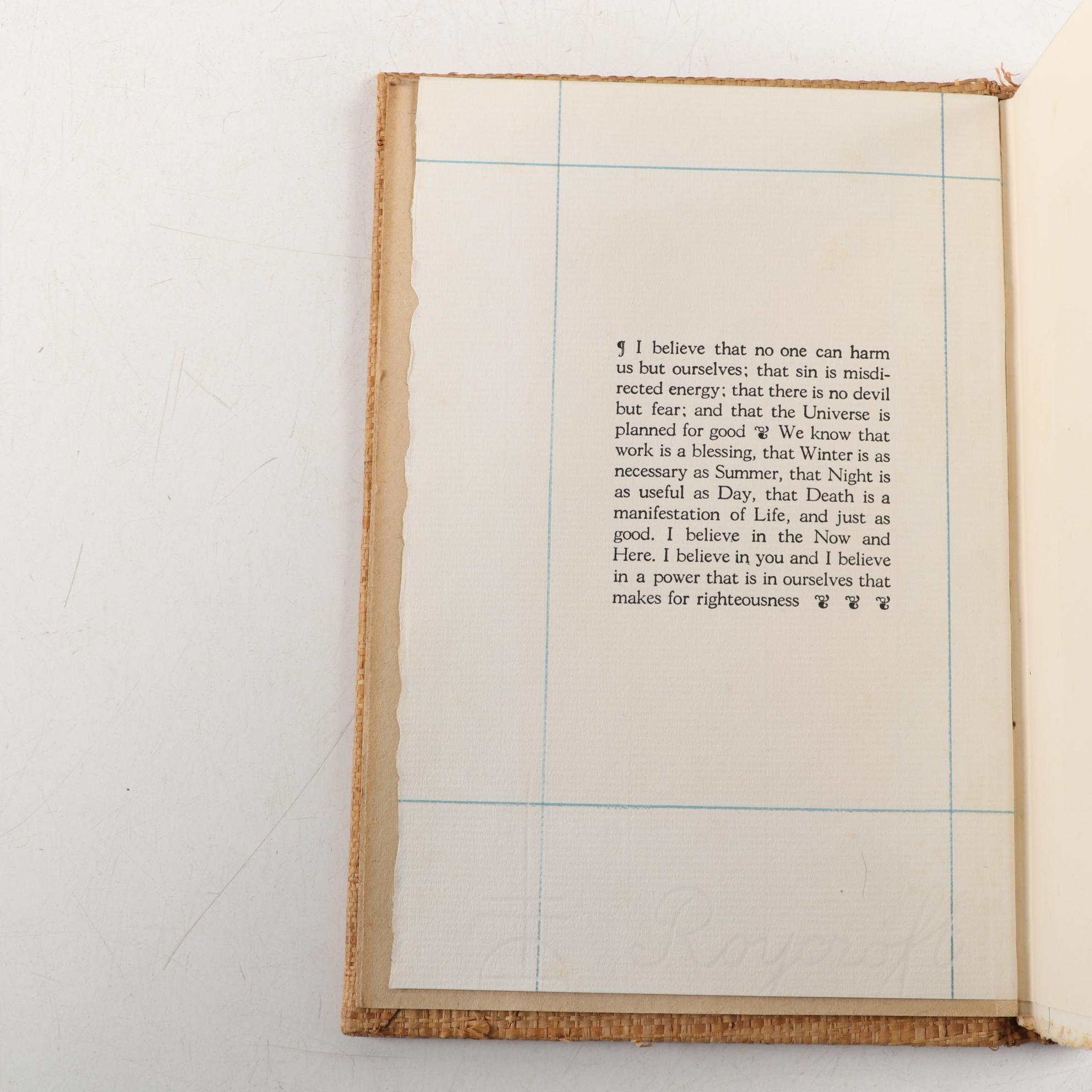 Signed Limited Edition "The Philosophy of Elbert Hubbard" and More