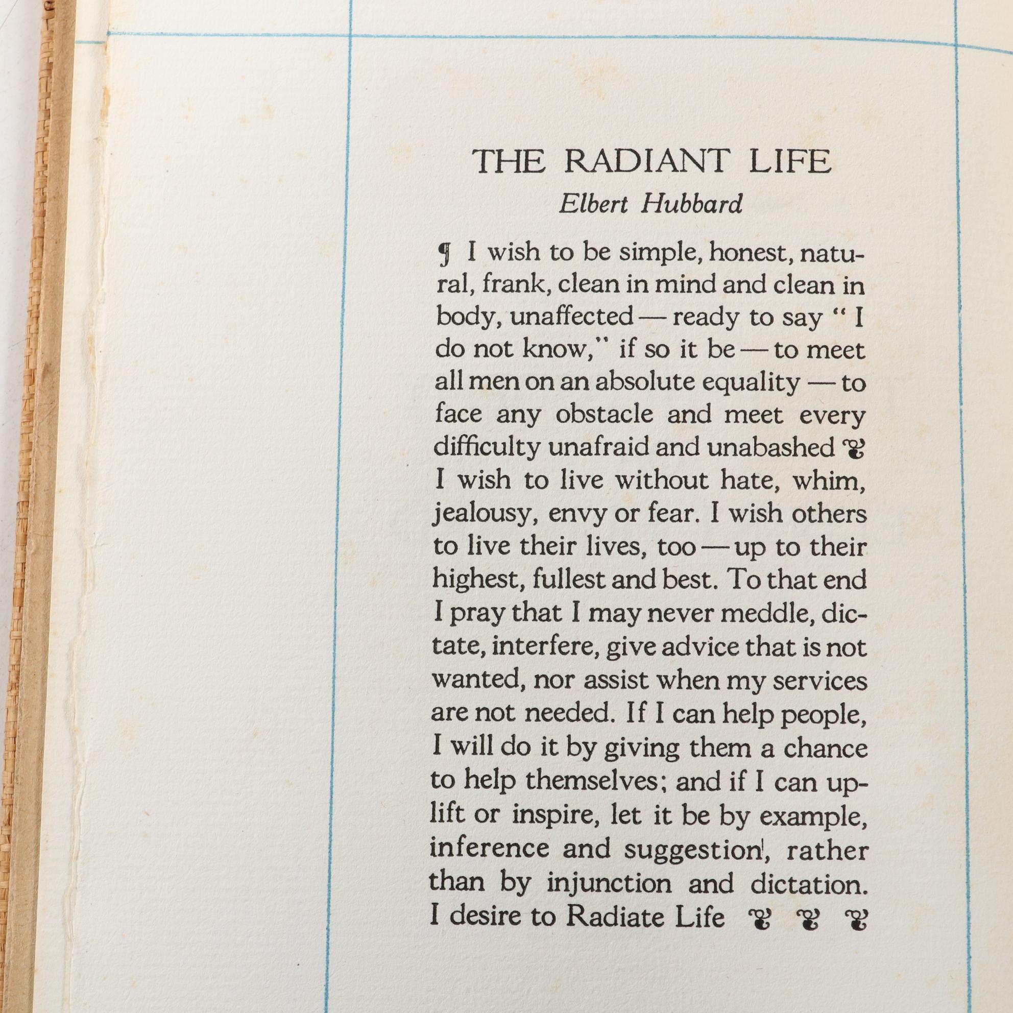 Signed Limited Edition "The Philosophy of Elbert Hubbard" and More