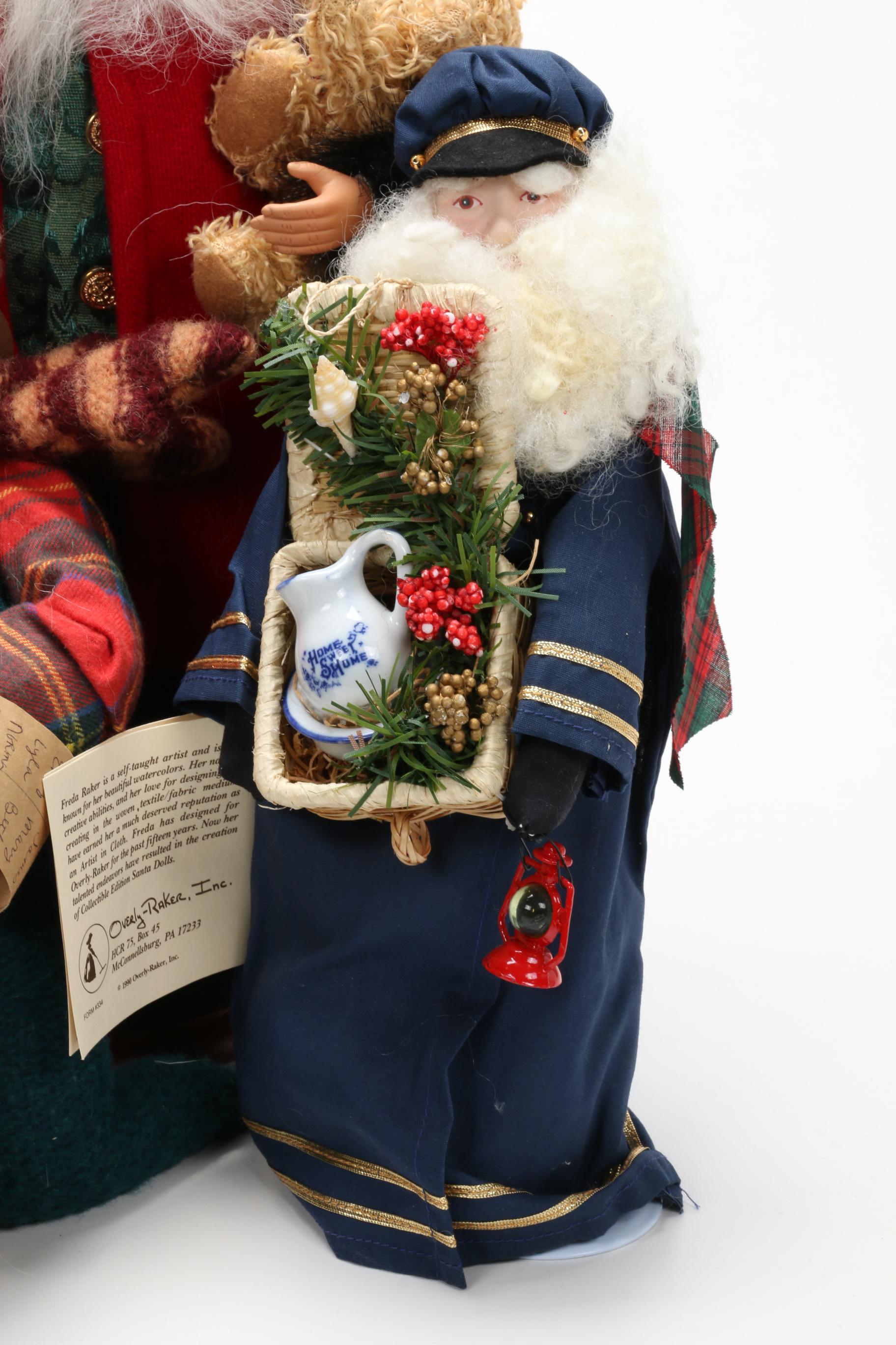 Original Kathryn Walmsley and Other Santa Dolls, Late 20th Century