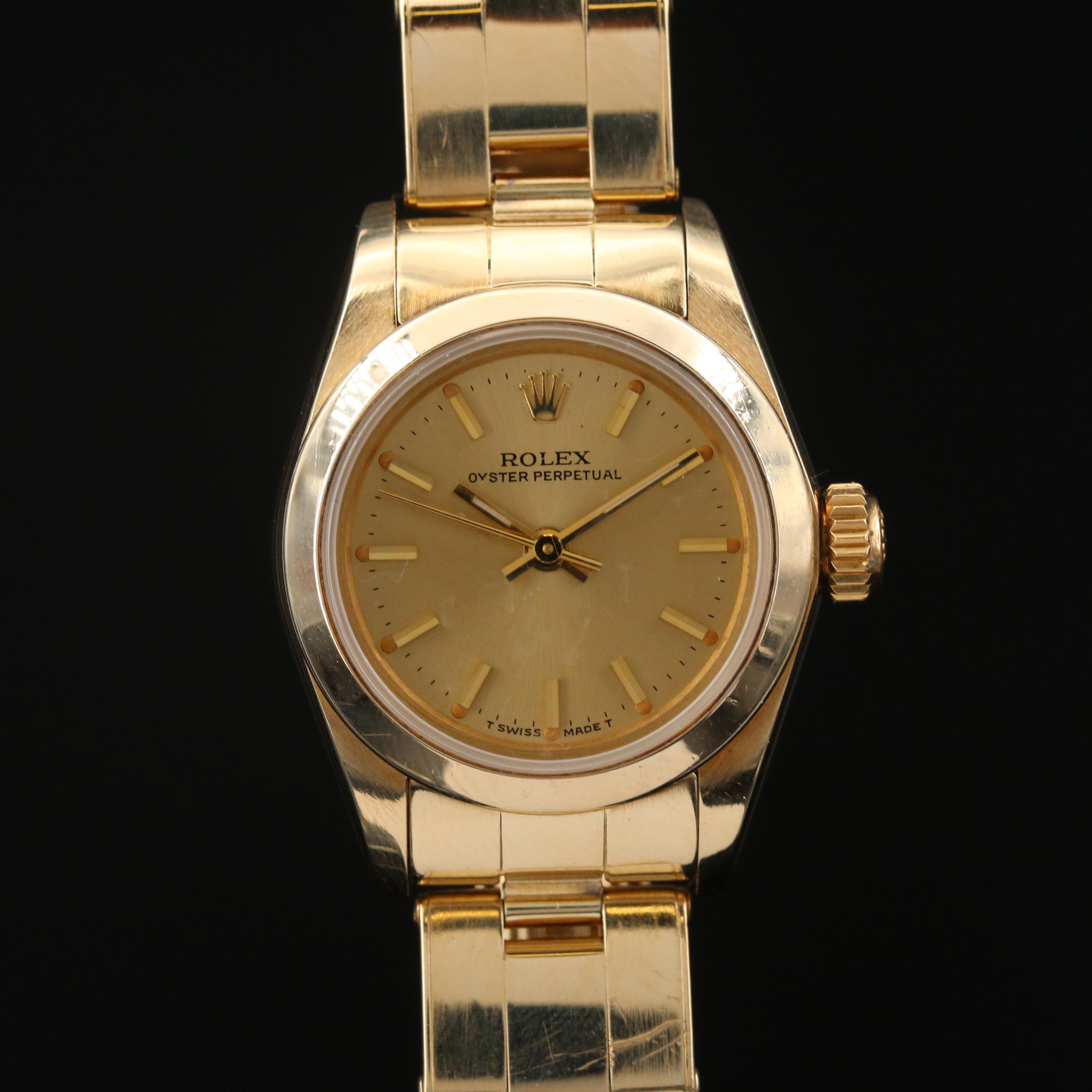 1983 Rolex Oyster Perpetual 14K Yellow Gold Automatic Watch