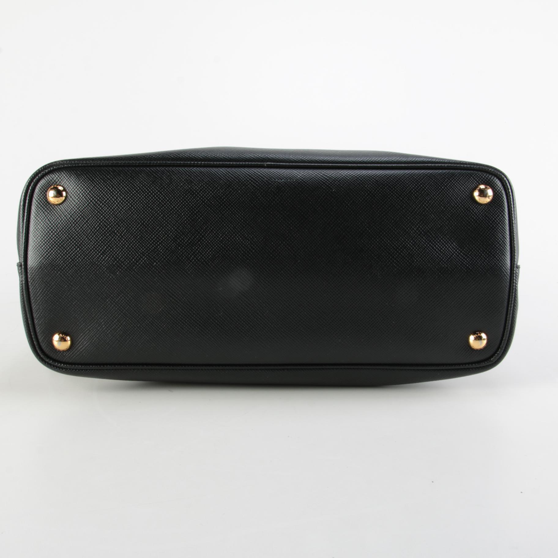 Prada Small Double Bag in Black Saffiano Leather