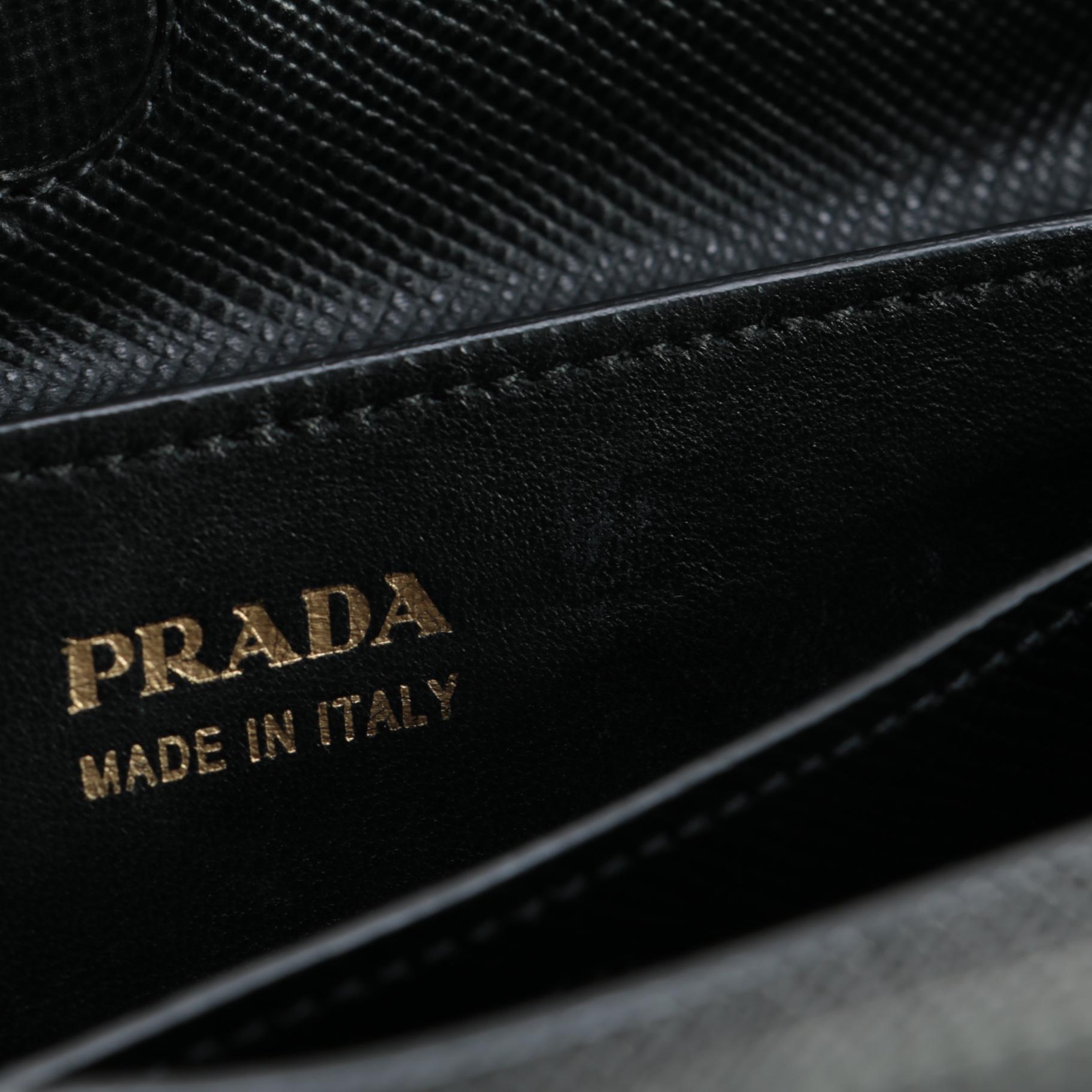 Prada Small Double Bag in Black Saffiano Leather