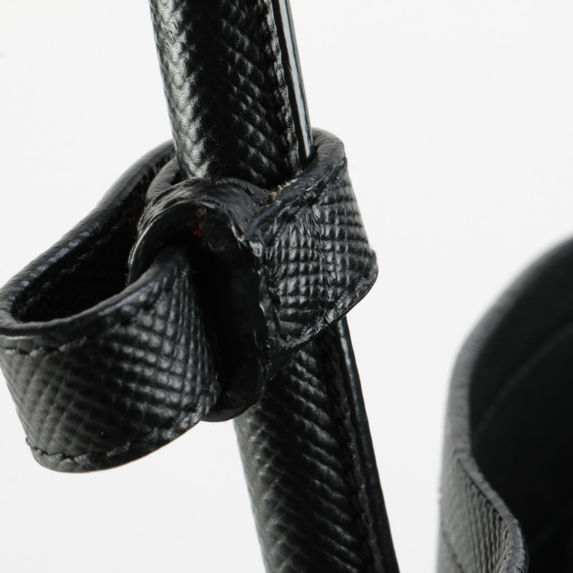 Prada Small Double Bag in Black Saffiano Leather