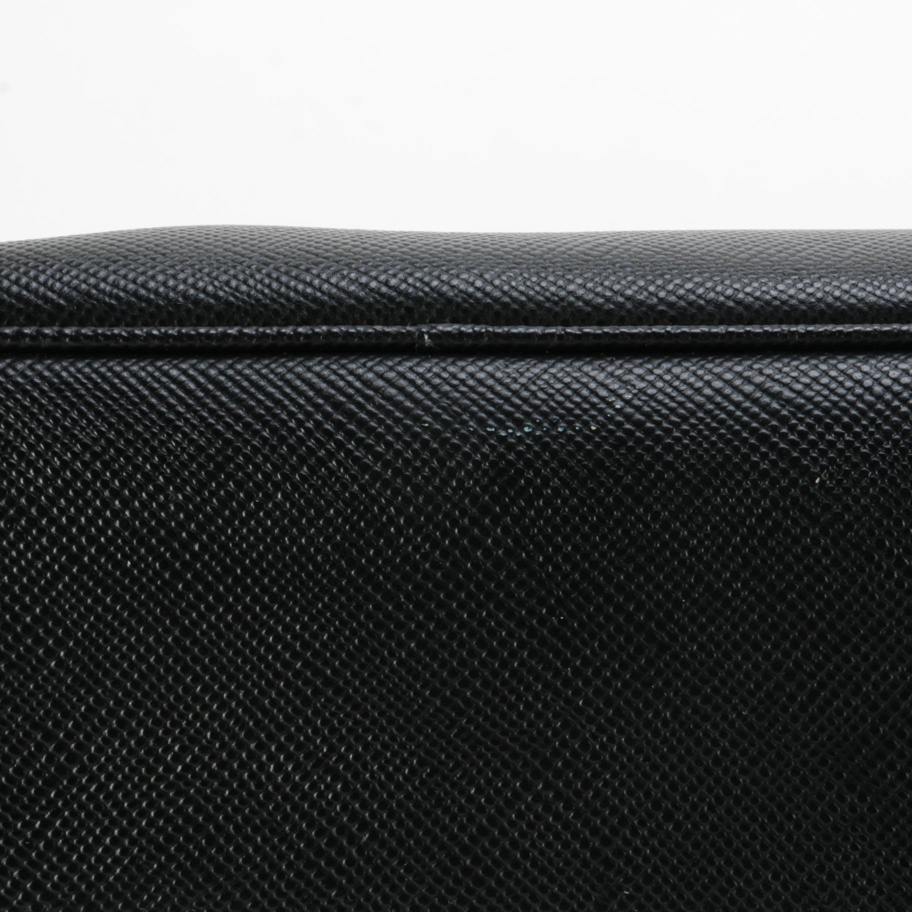 Prada Small Double Bag in Black Saffiano Leather