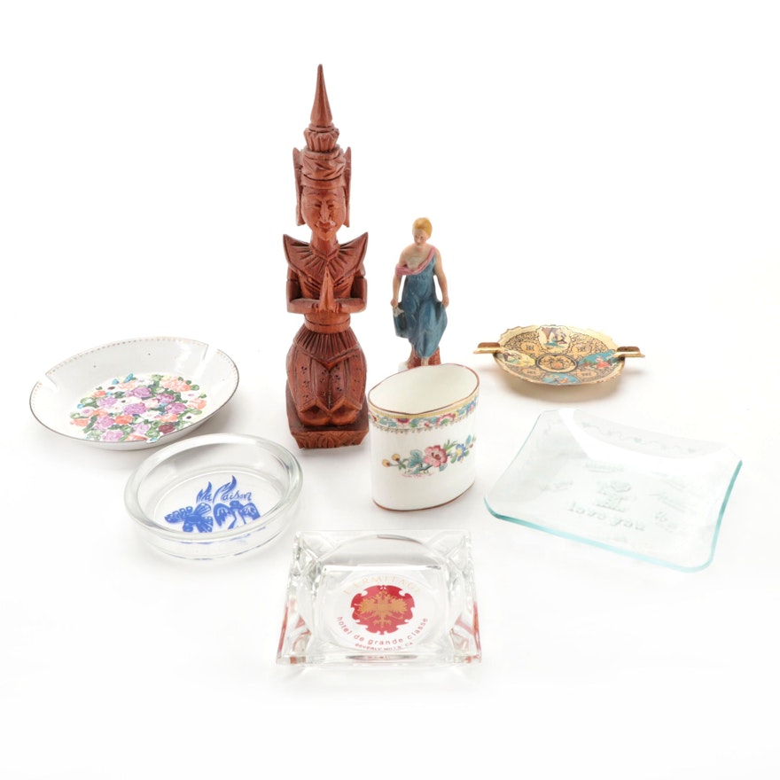 Souvenir Ashtrays with English and Balinese Figures