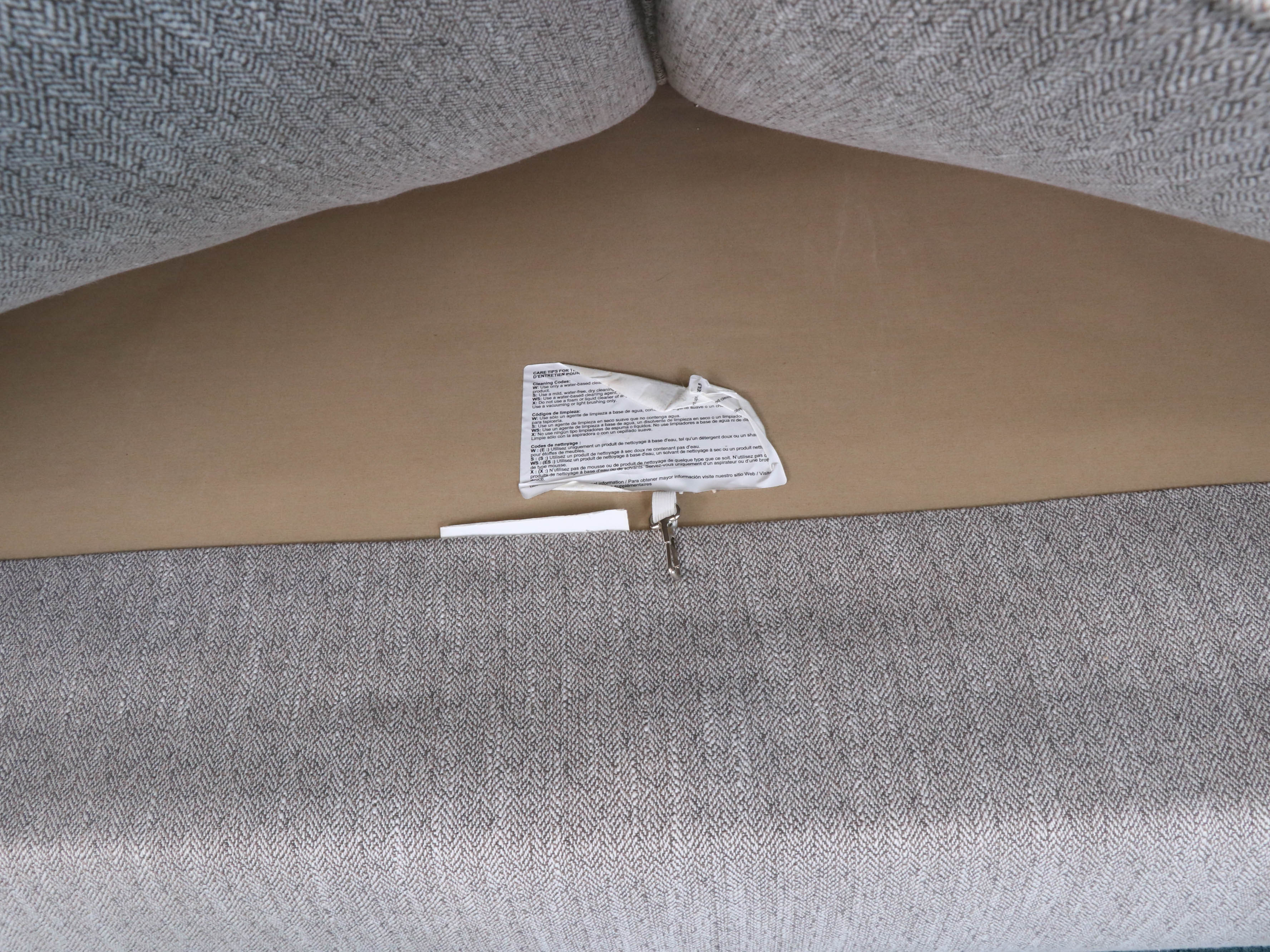 Rowe Furniture Modern Tweed Upholstered Sofa with Decorative Pillows