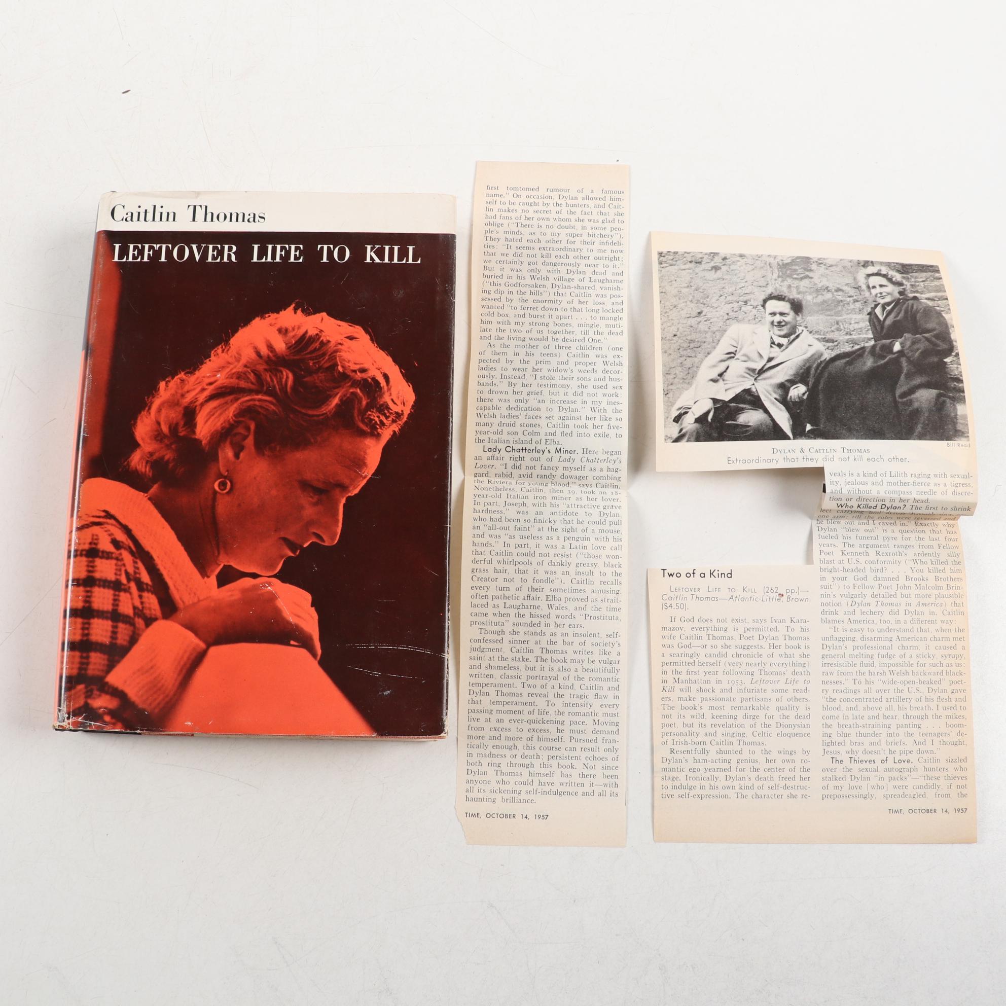 First Edition "Leftover Life to Kill" by Caitlin Thomas, and Dylan Thomas Books