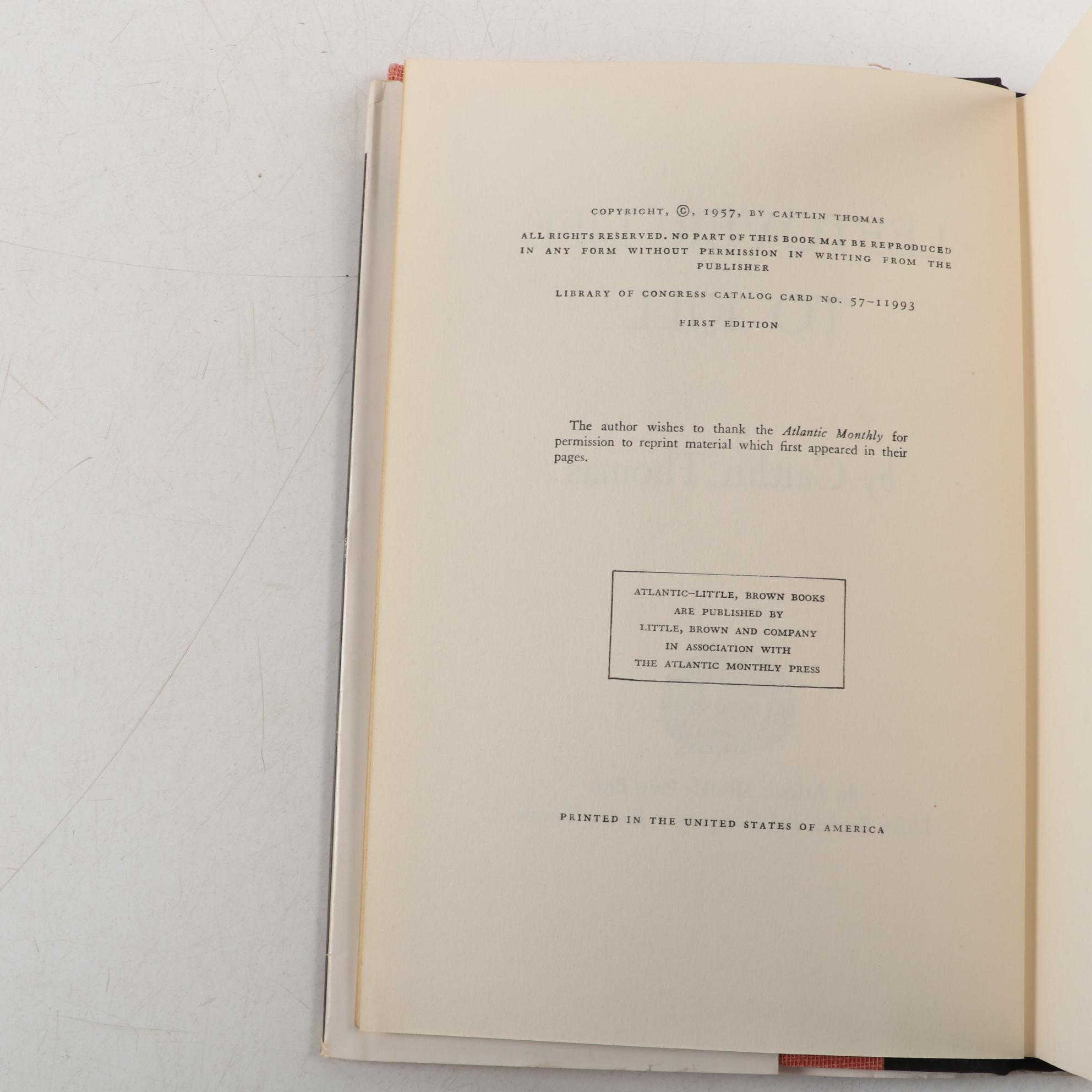 First Edition "Leftover Life to Kill" by Caitlin Thomas, and Dylan Thomas Books