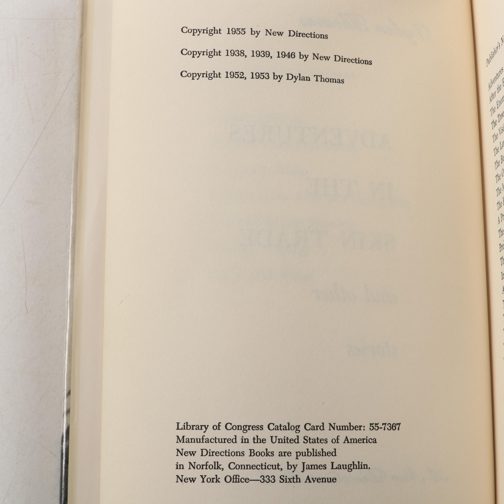 First Edition "Leftover Life to Kill" by Caitlin Thomas, and Dylan Thomas Books