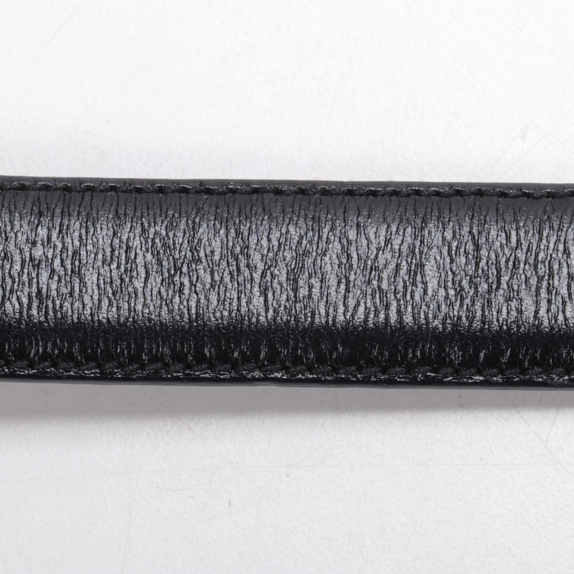 Gucci Interlocking GG Buckle Belt in Black Leather