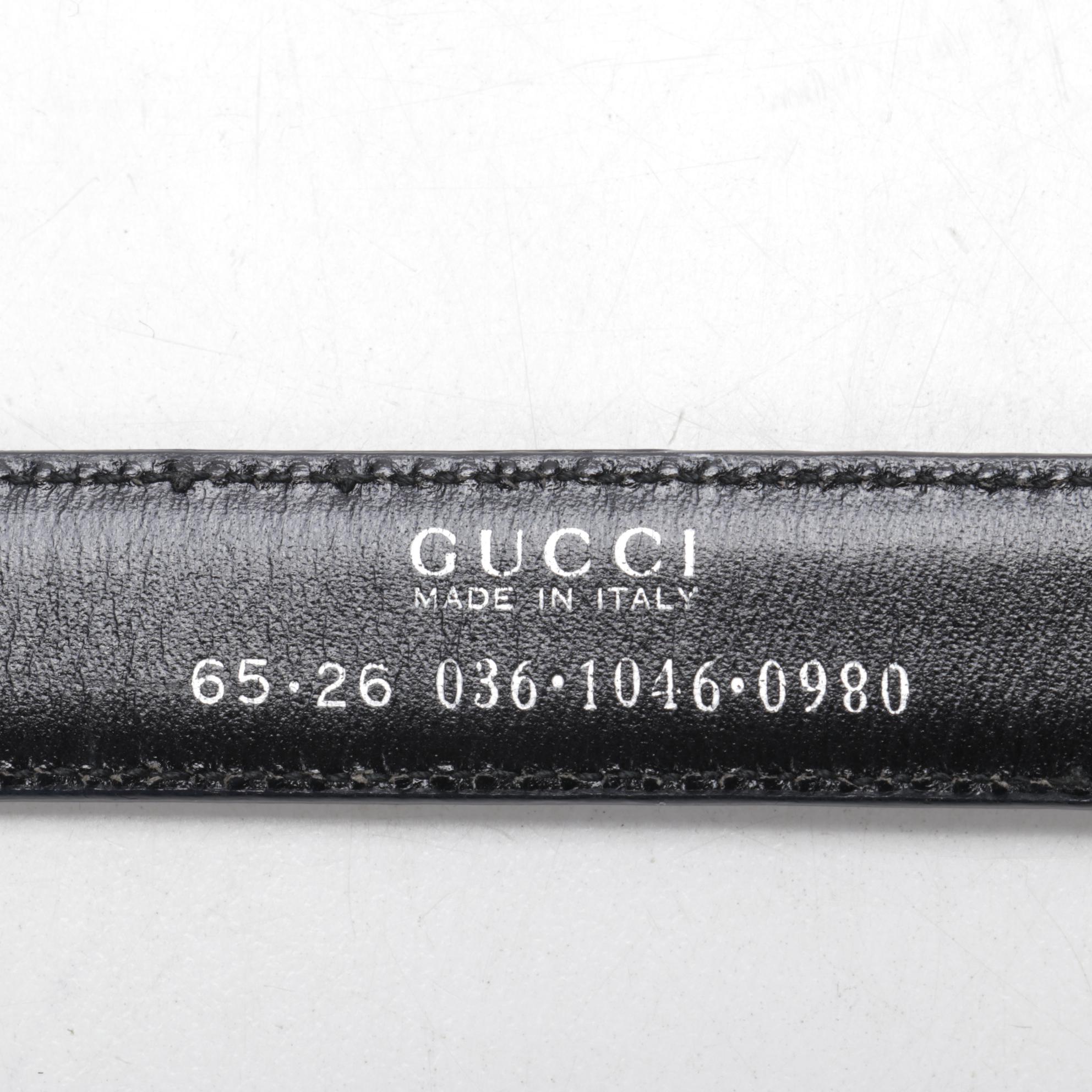 Gucci Interlocking GG Buckle Belt in Black Leather