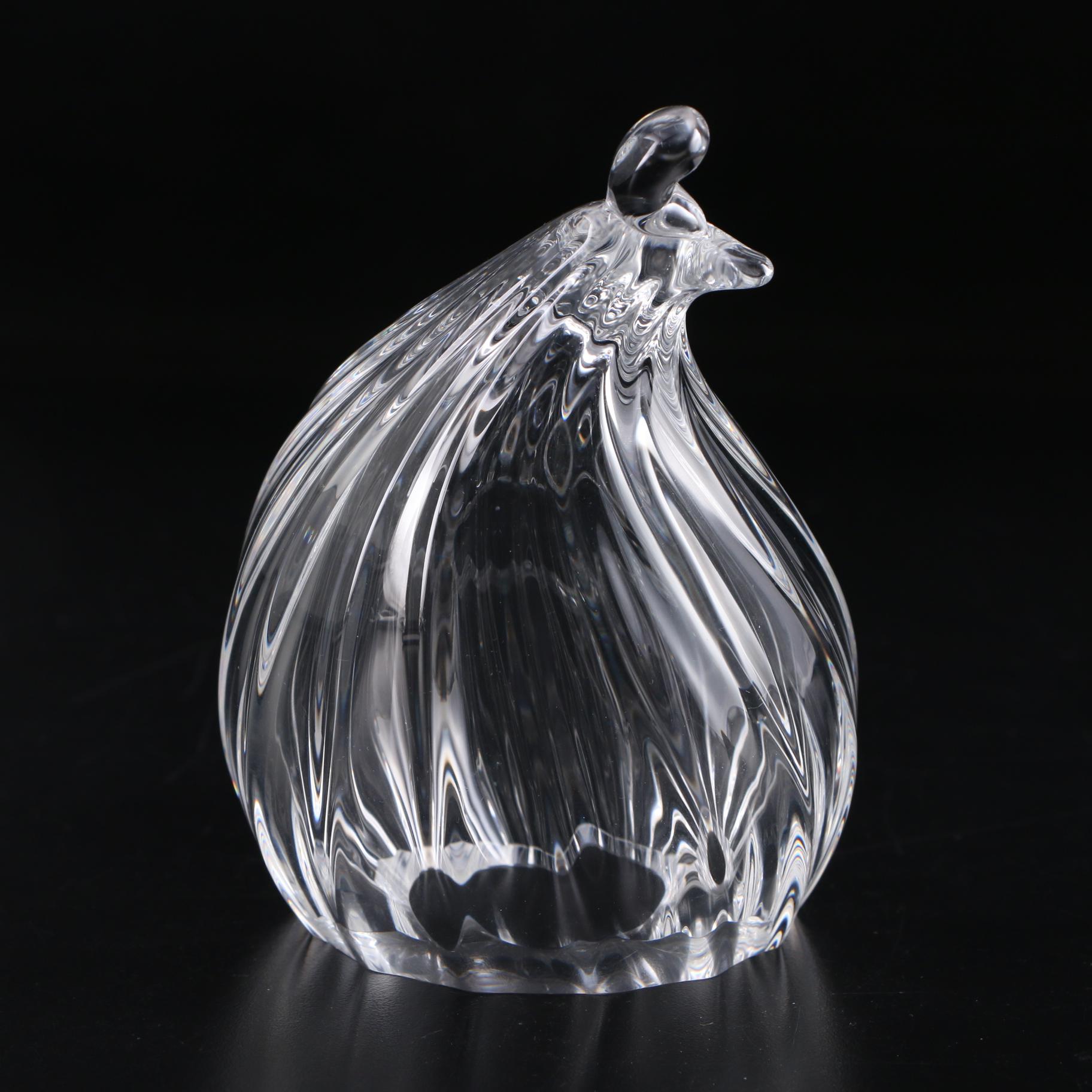 Steuben Art Glass "Quail" Figurine Designed by Paul Schulze