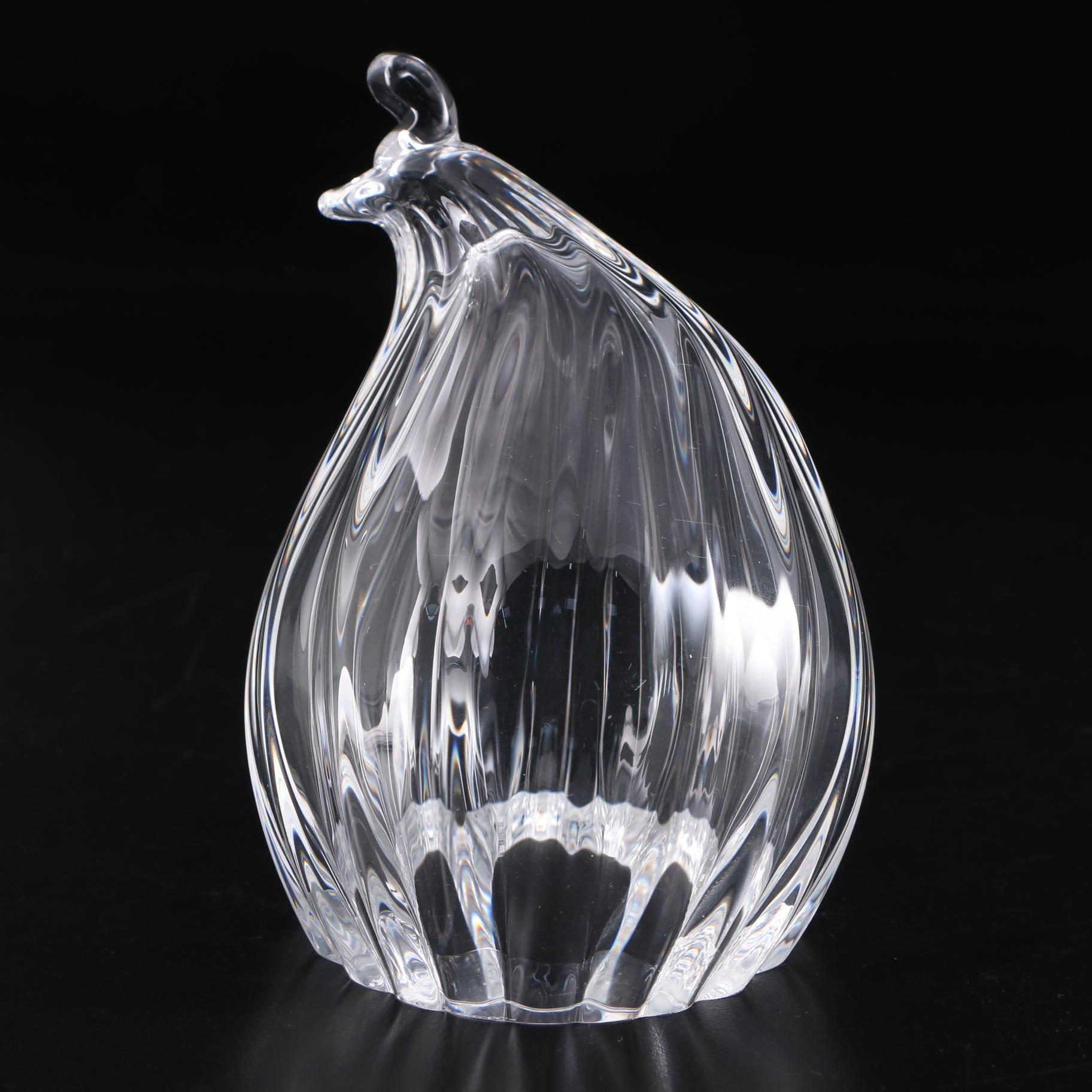 Steuben Art Glass "Quail" Figurine Designed by Paul Schulze