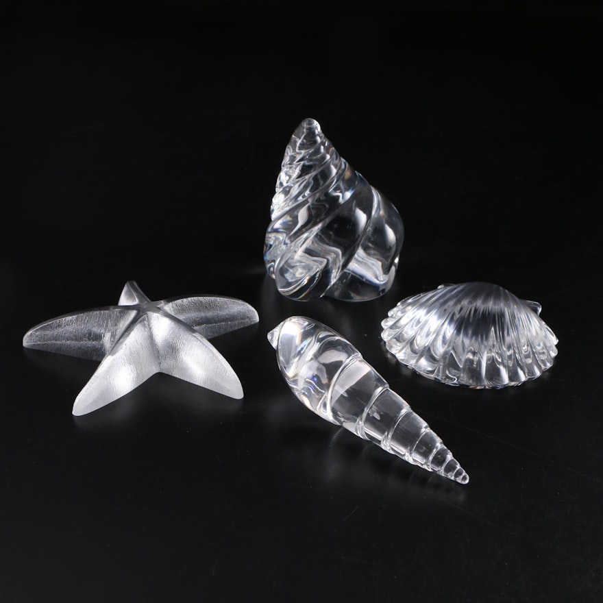 Steuben Art Glass "Seashell" and "Terebra Shell" Figurines and More