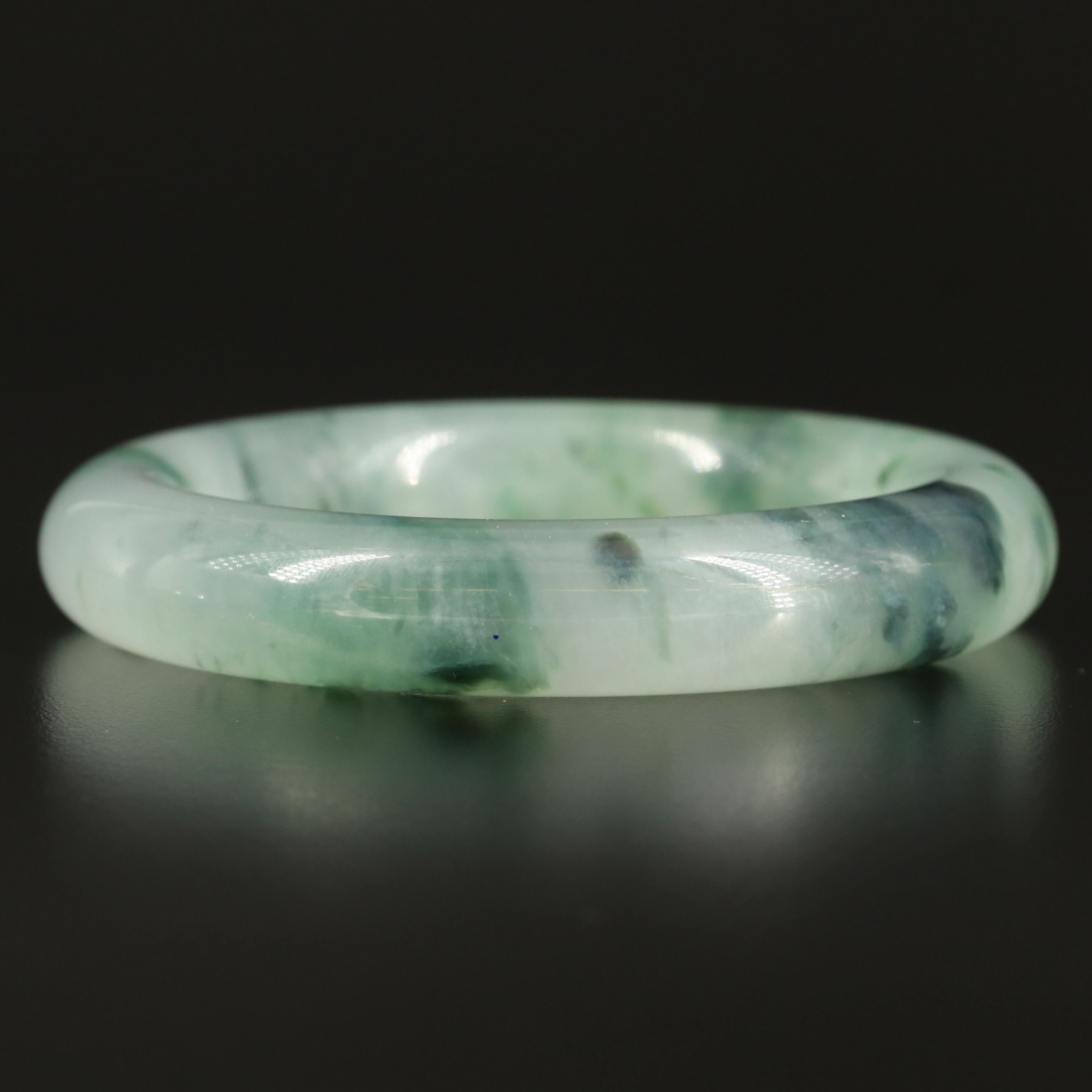Carved Jadeite Hololith Bangle