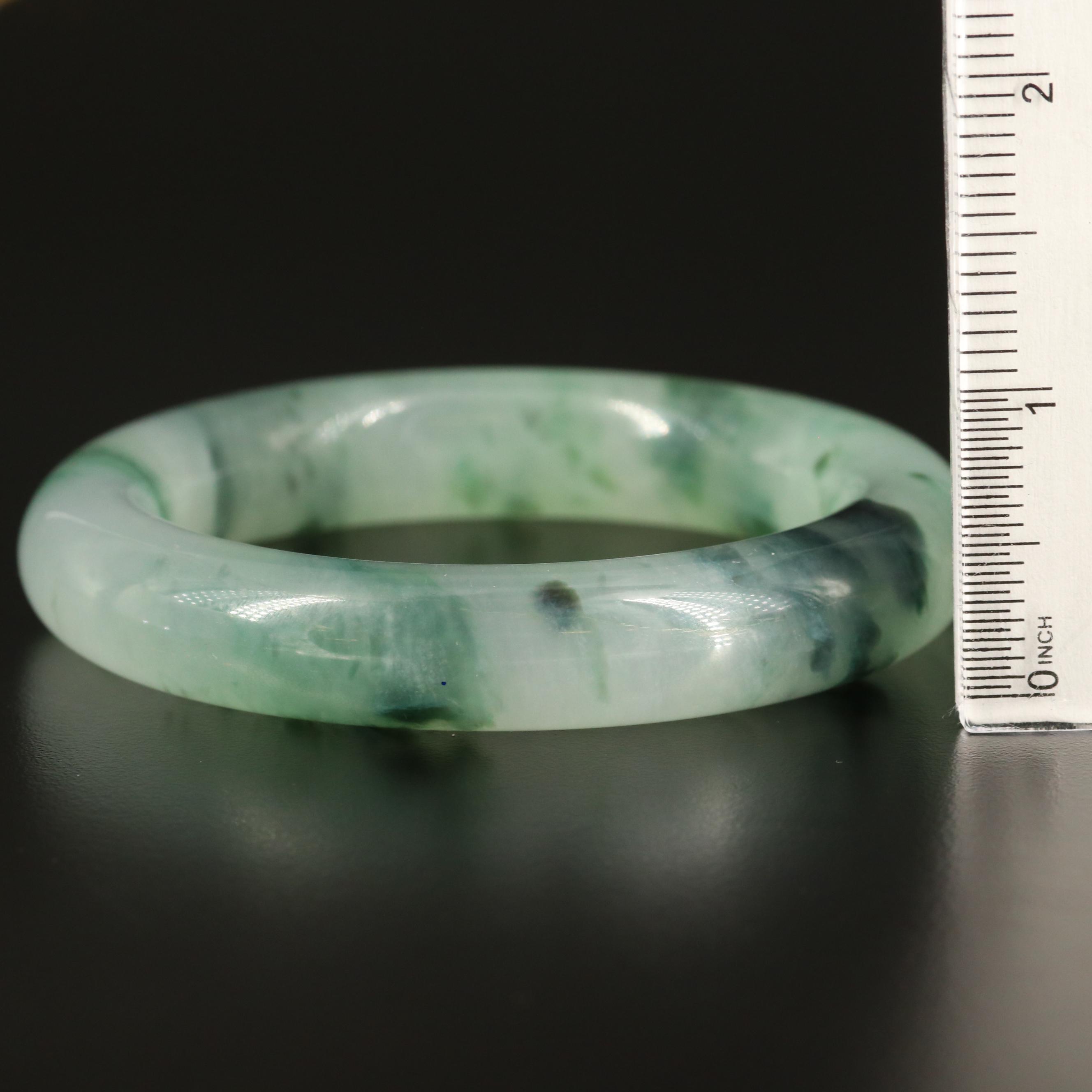 Carved Jadeite Hololith Bangle