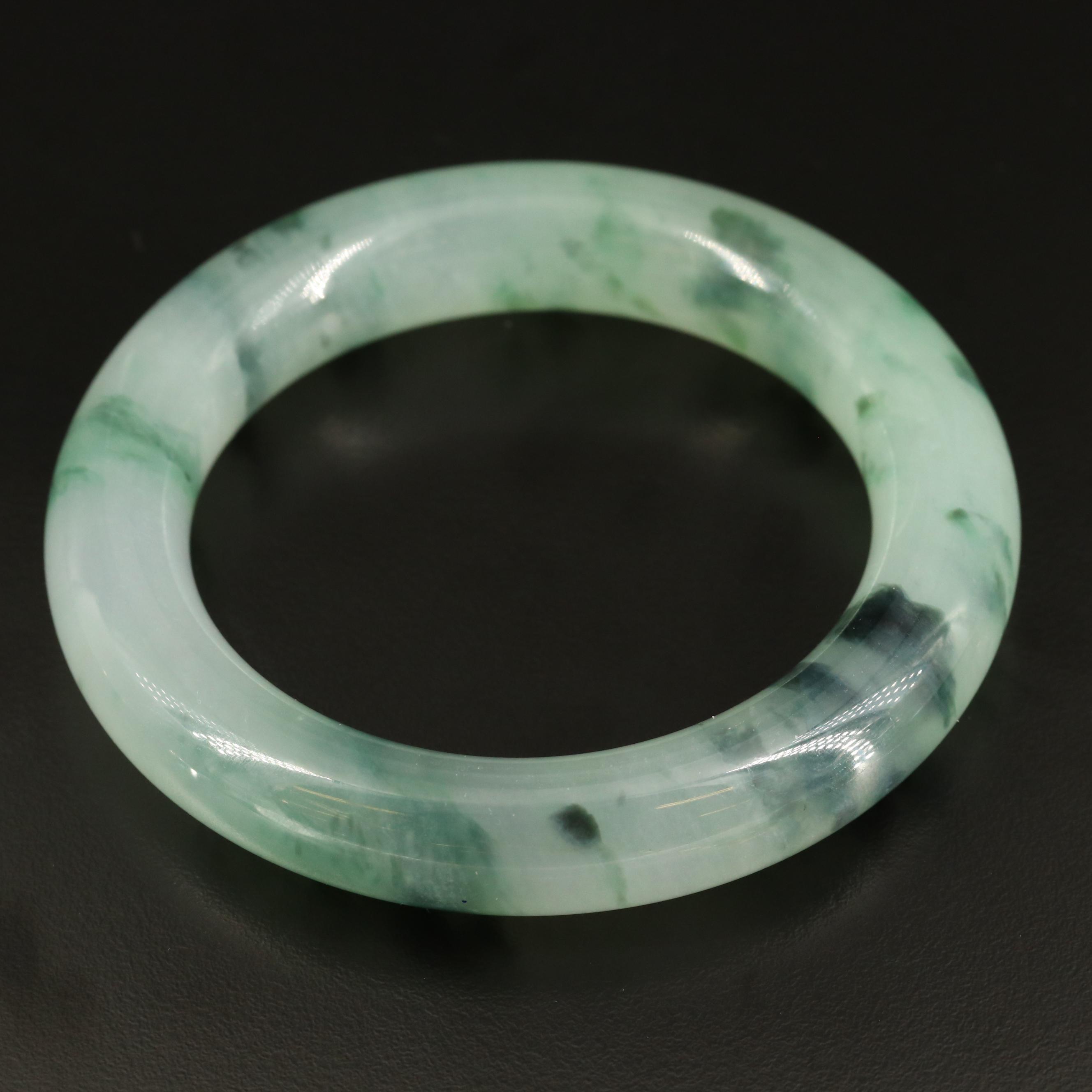 Carved Jadeite Hololith Bangle