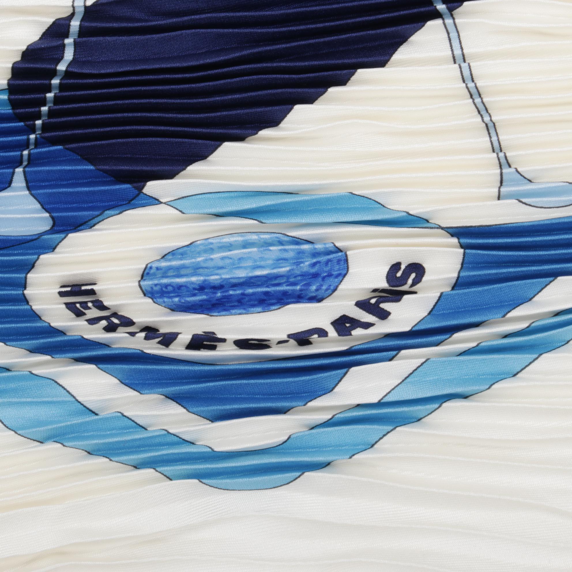 Hermès "Swing" Plissé Silk Twill Scarf