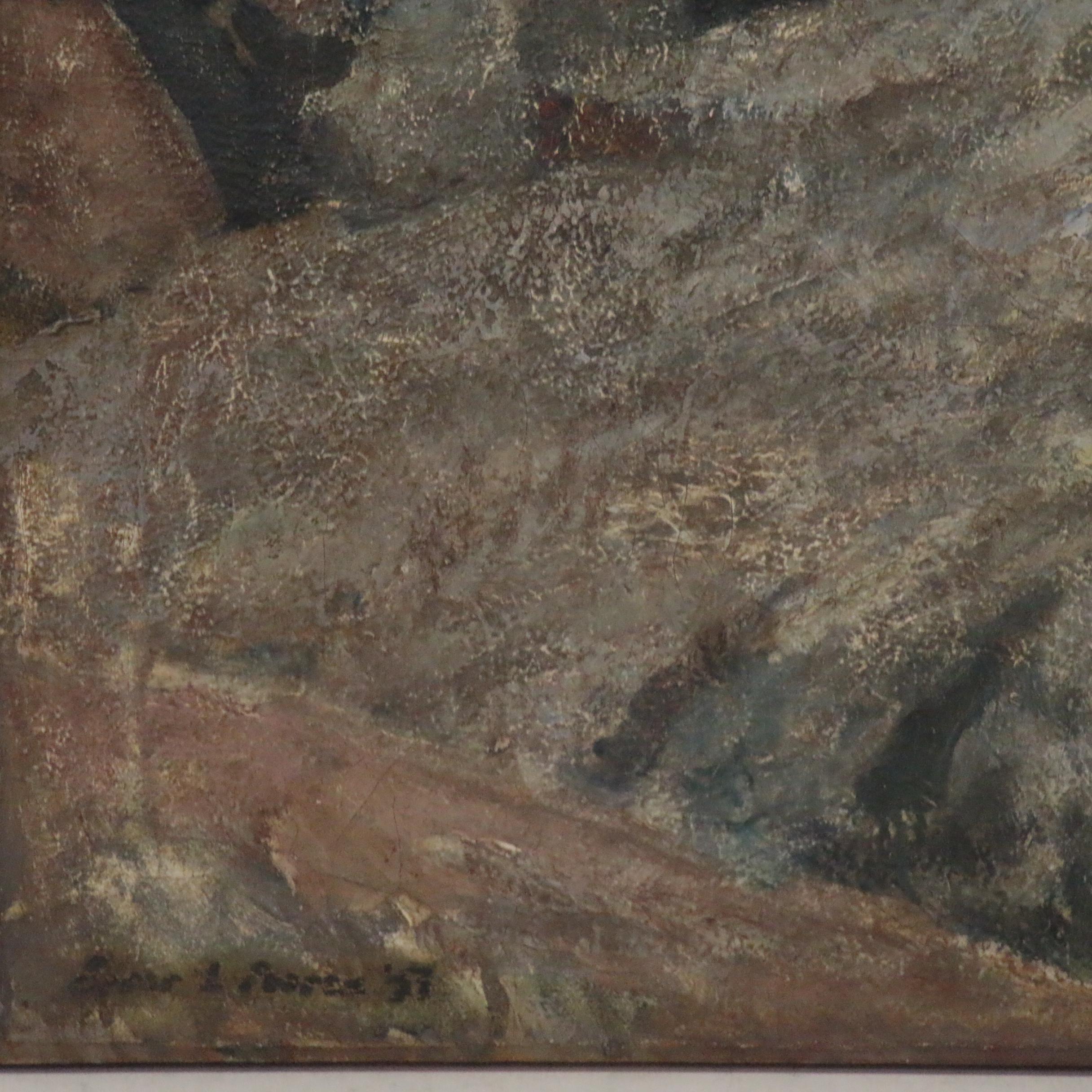 Edgar Lewis Pearce Oil Painting "Manasquan Inlet," 1937