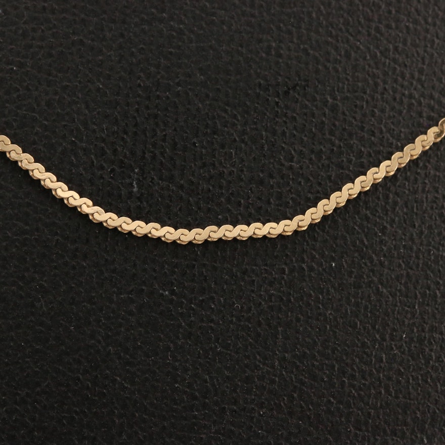 14K Serpentine Chain Necklace