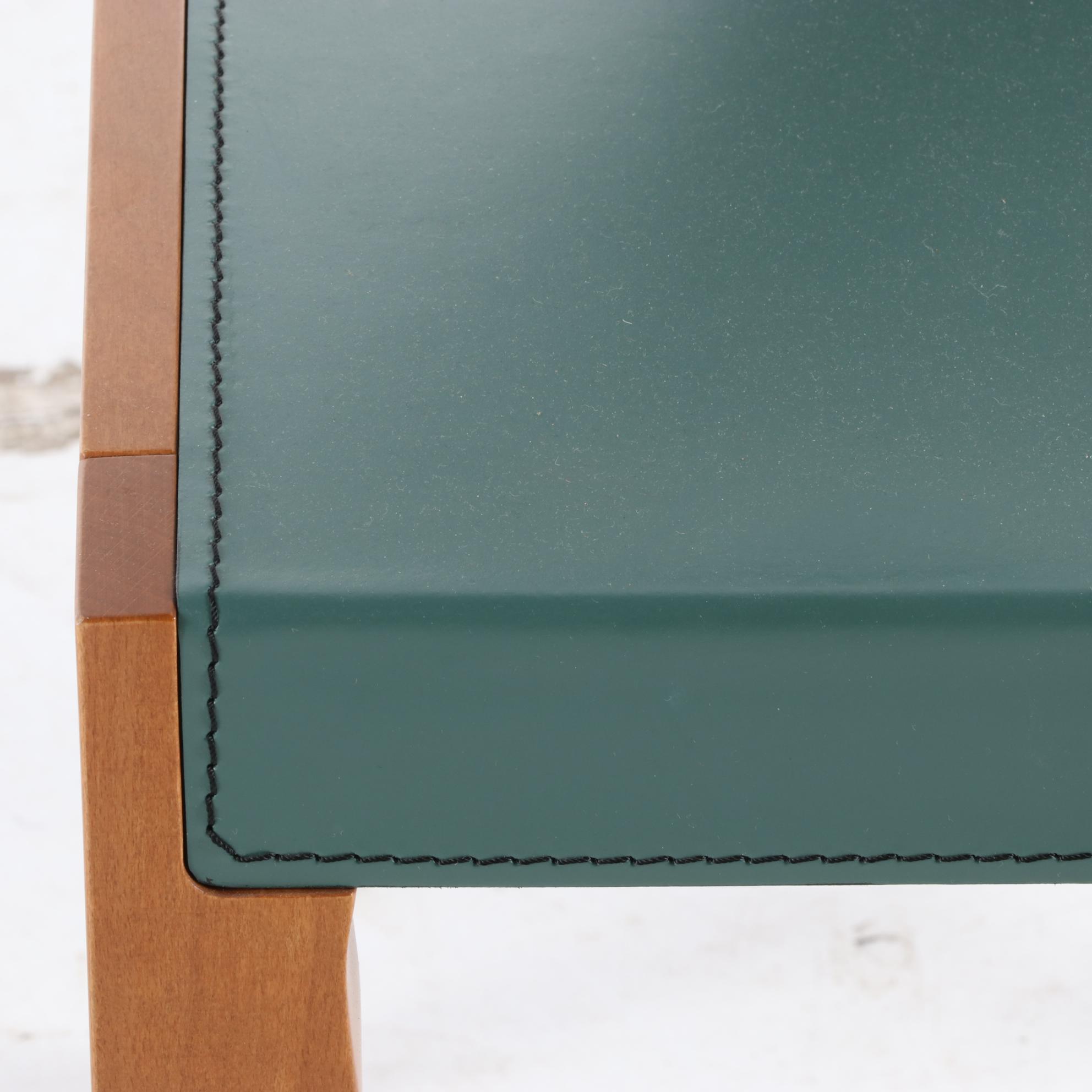 Cattelan Italia Beech and Leather Fan-Back Memphis Style Side Chairs