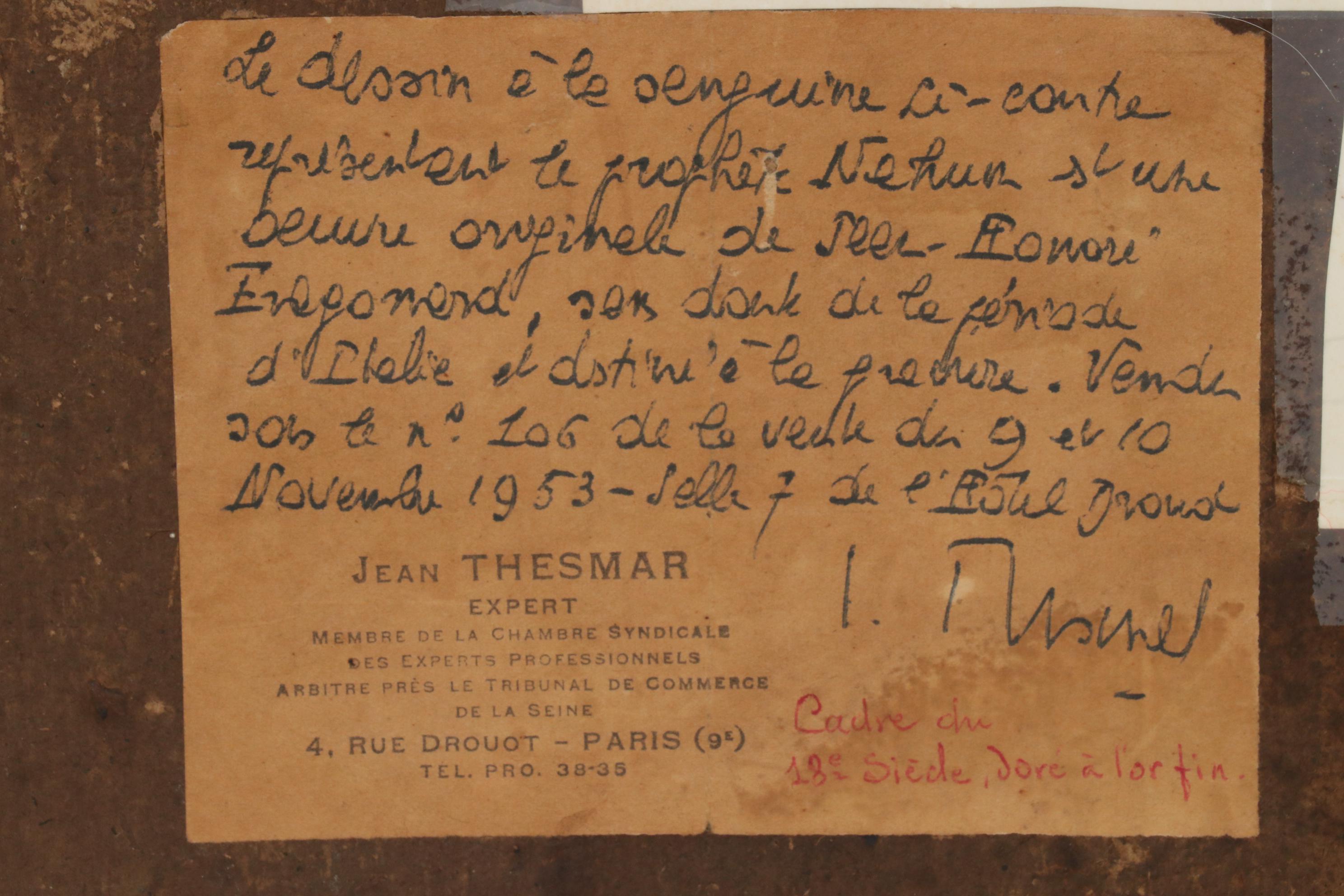 Jean-Honoré Fragonard Red Chalk Drawing "The Prophet Nahum"