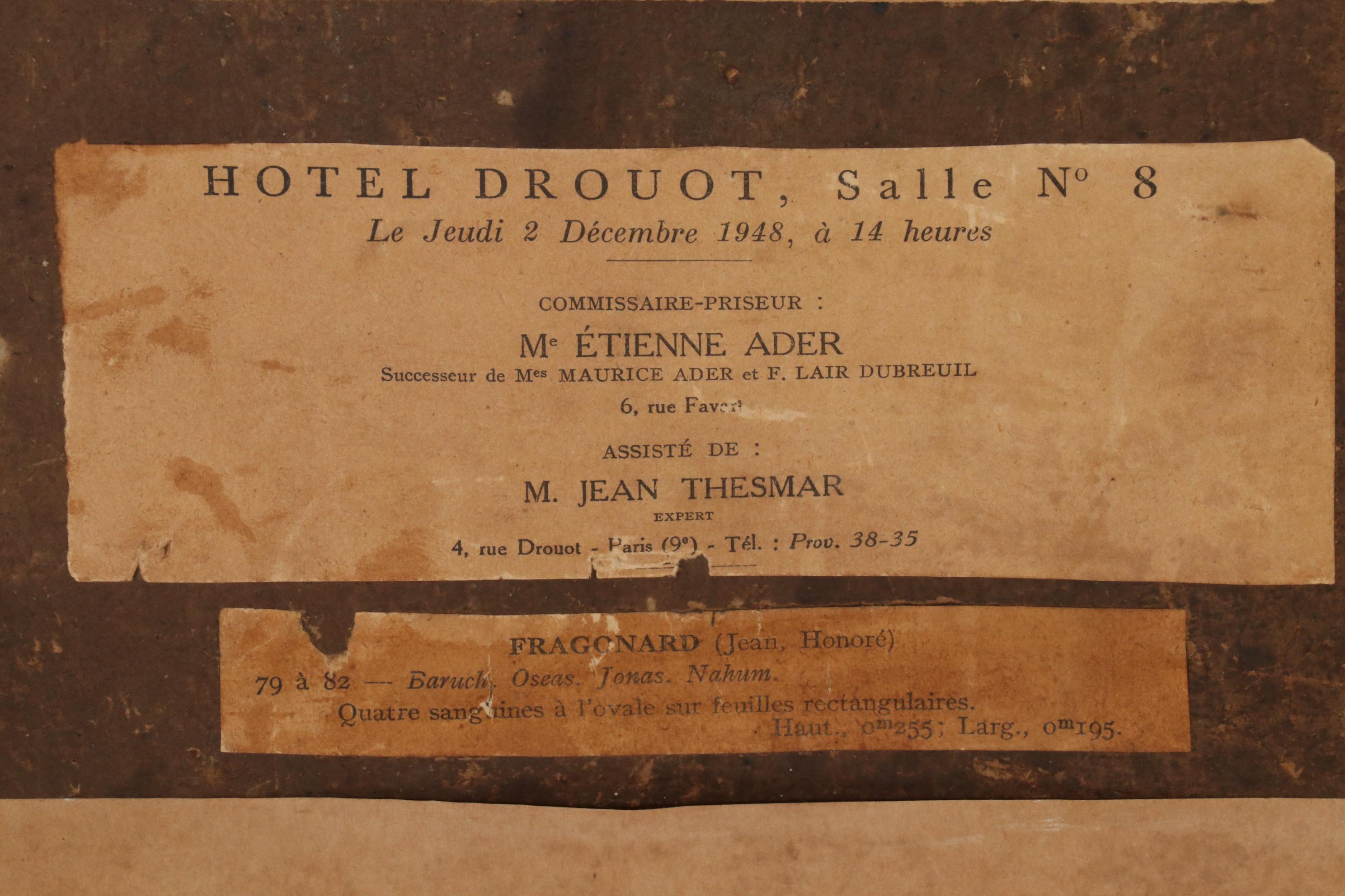 Jean-Honoré Fragonard Red Chalk Drawing "The Prophet Nahum"