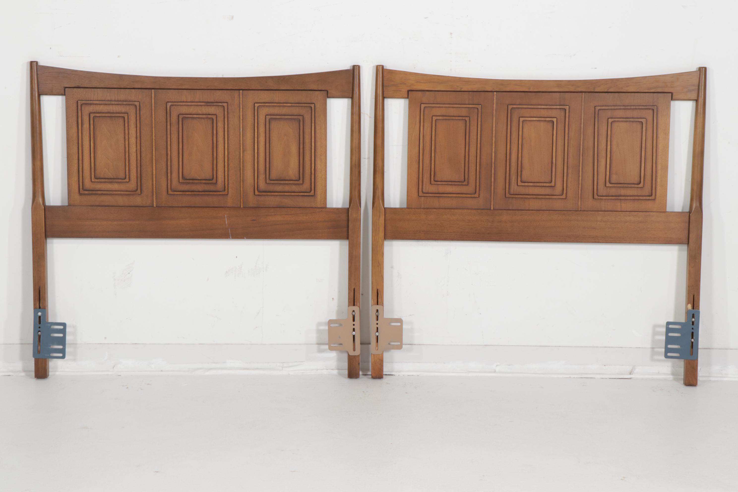 Two Broyhill Premier "Sculptra" Mid Century Modern Twin Headboards