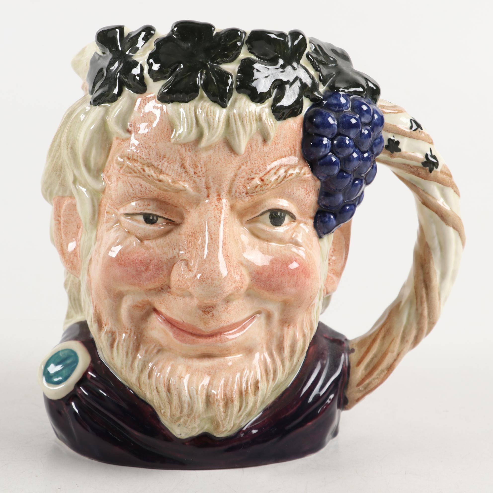 Royal Doulton Character Toby Jug Pitchers "Rip Van Winkle" and "Bacchus"