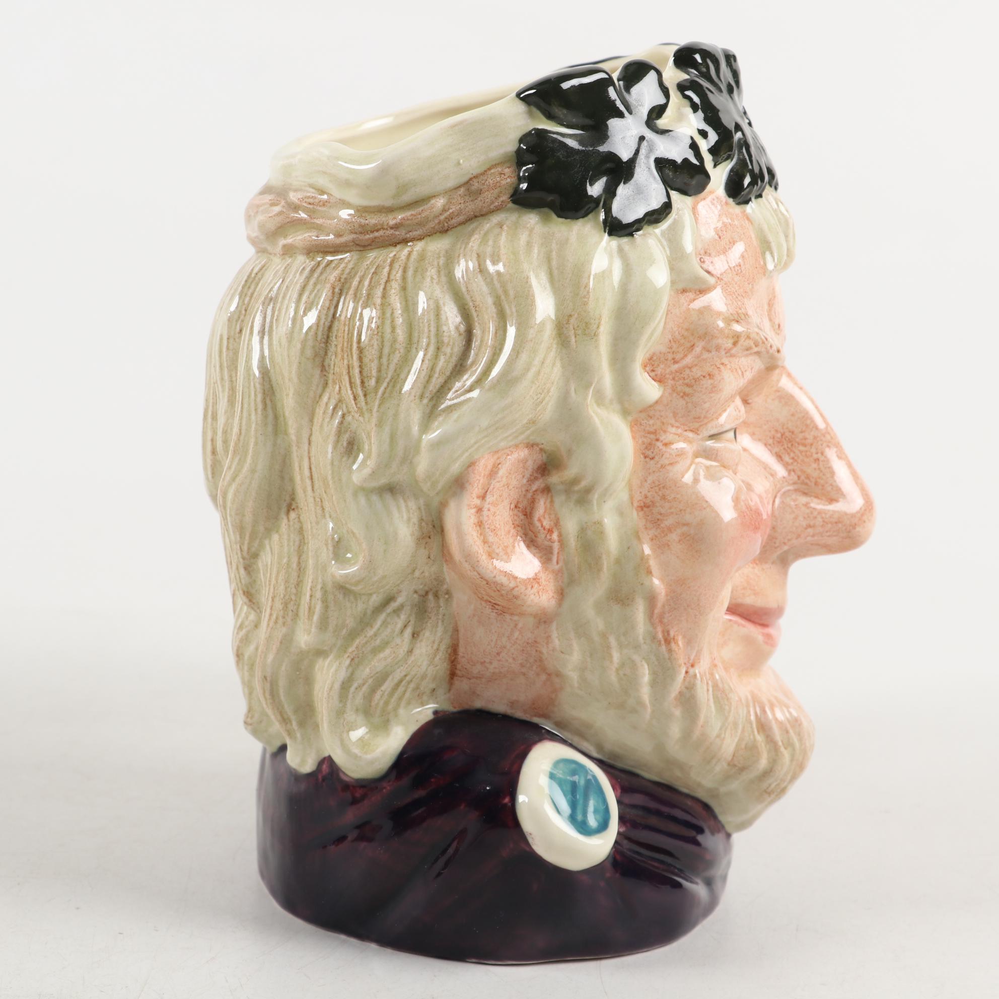 Royal Doulton Character Toby Jug Pitchers "Rip Van Winkle" and "Bacchus"