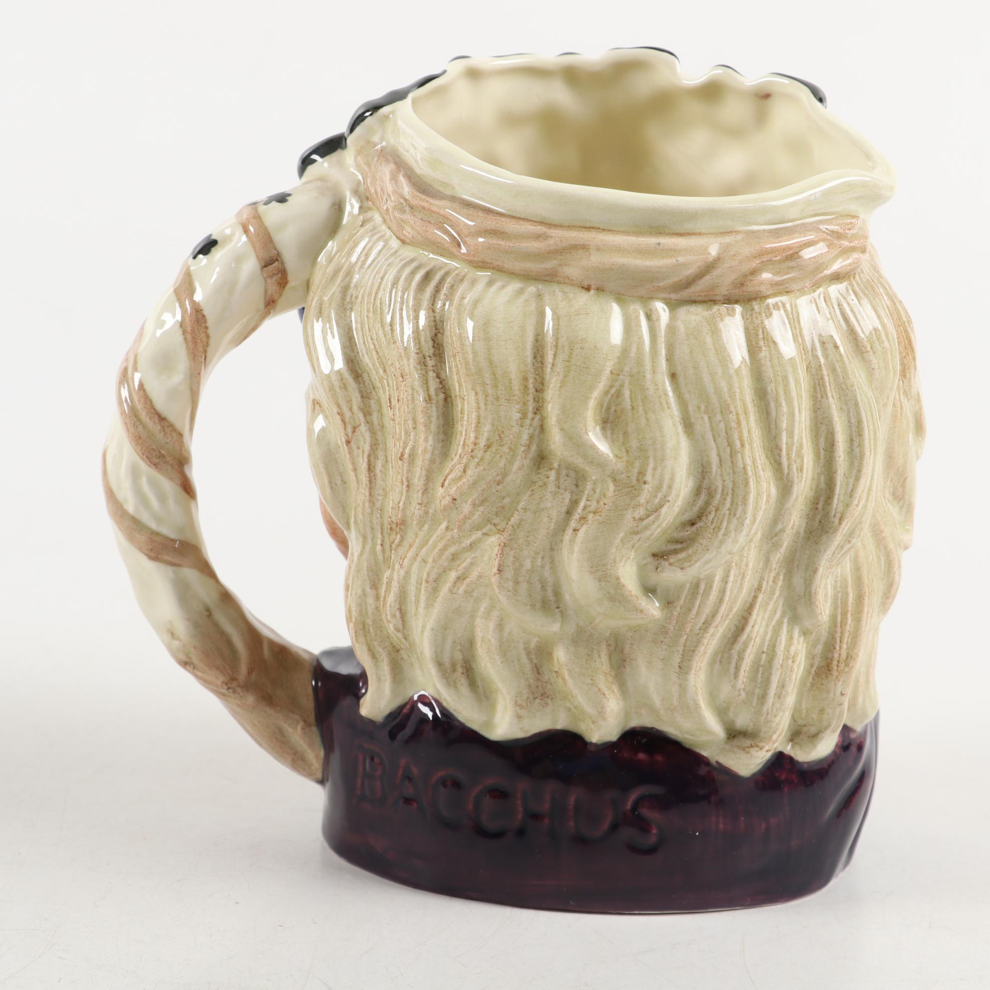 Royal Doulton Character Toby Jug Pitchers "Rip Van Winkle" and "Bacchus"