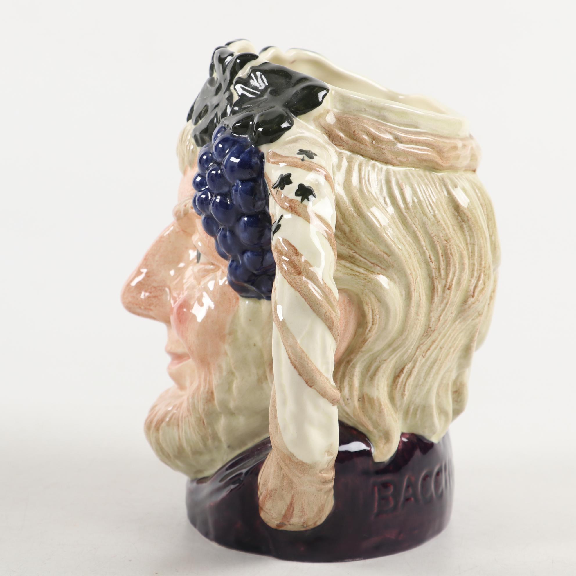 Royal Doulton Character Toby Jug Pitchers "Rip Van Winkle" and "Bacchus"