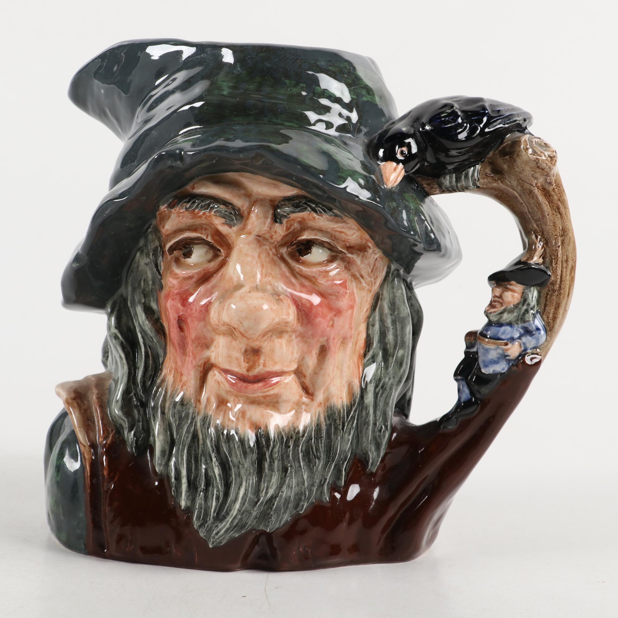Royal Doulton Character Toby Jug Pitchers "Rip Van Winkle" and "Bacchus"