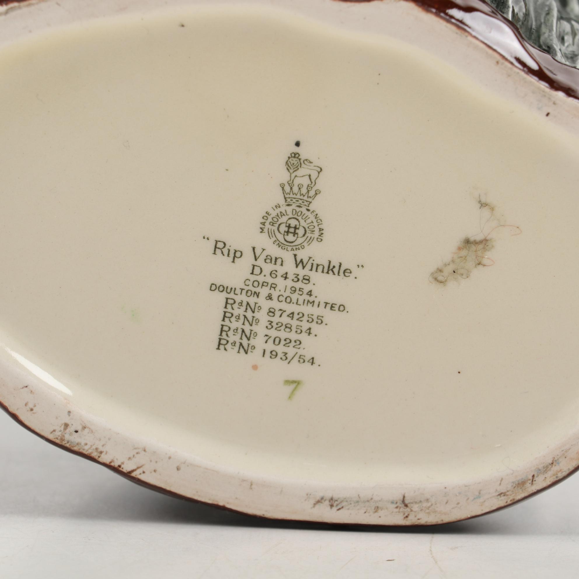 Royal Doulton Character Toby Jug Pitchers "Rip Van Winkle" and "Bacchus"