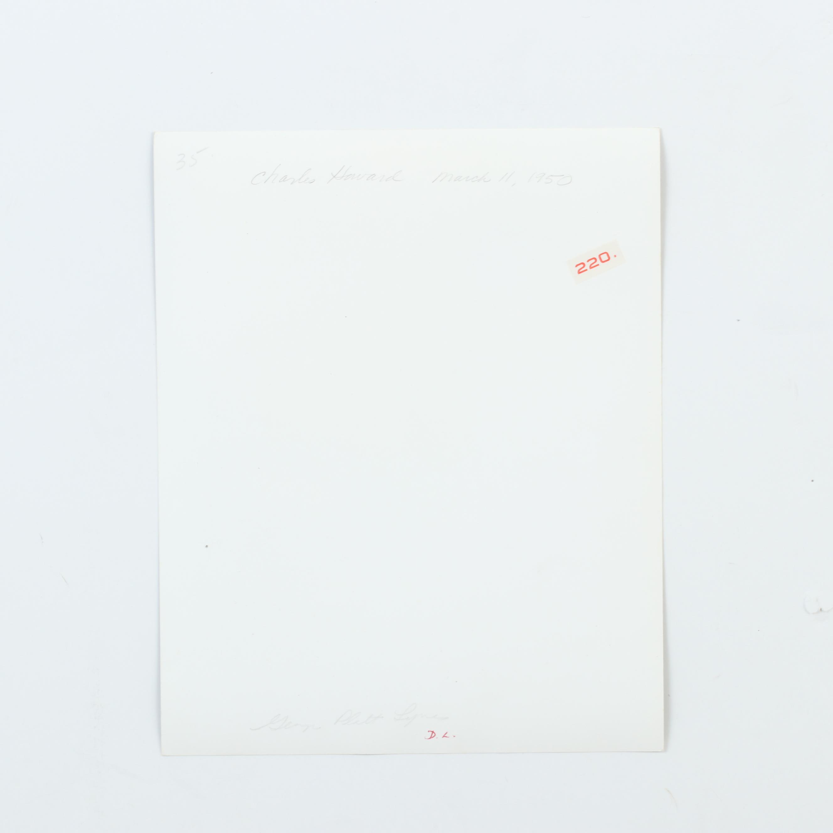 George Platt Lynes Reprinted Silver Gelatin Photograph "Charles Howard"