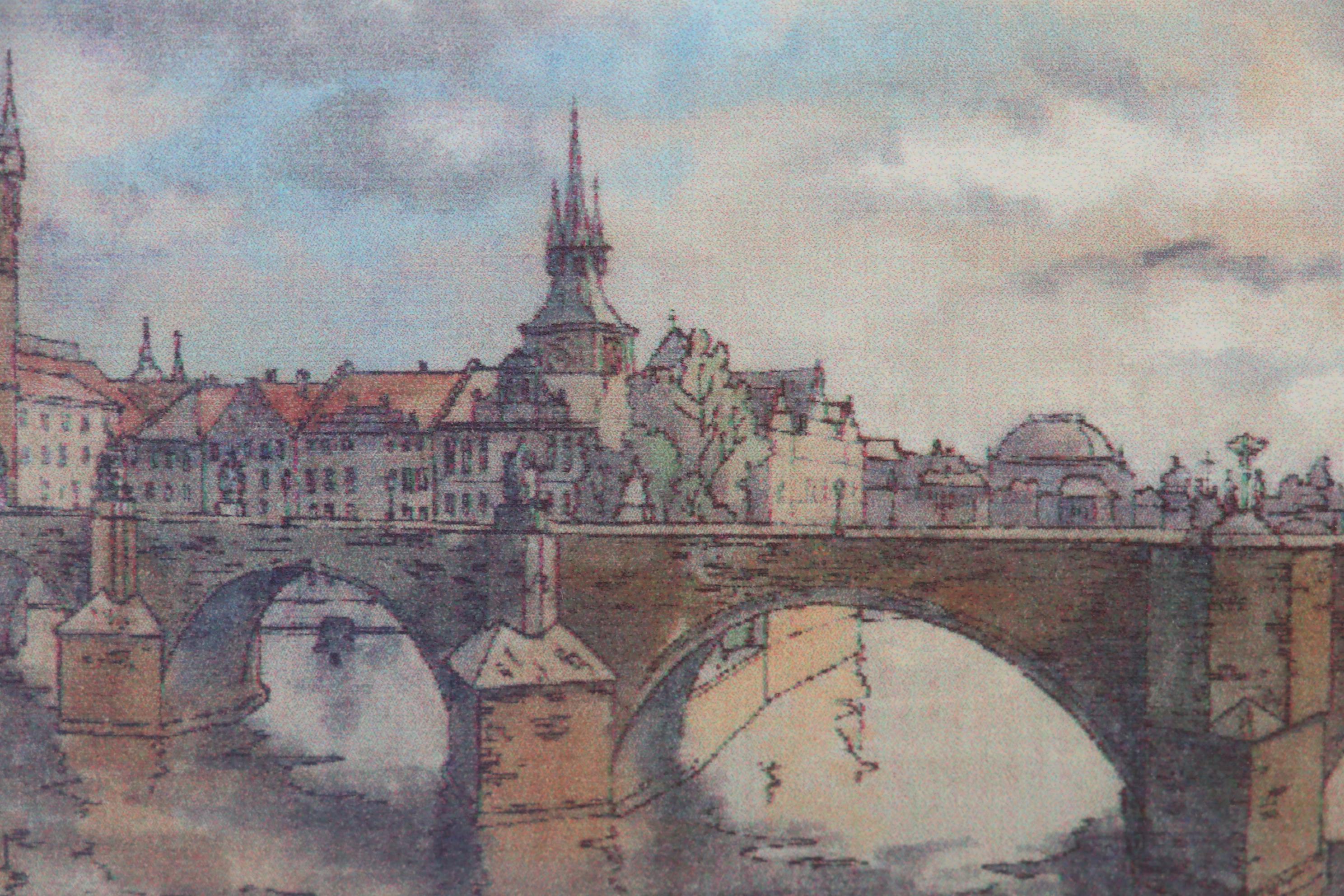 Škola Benoni Giclée of Charles Bridge in Prague