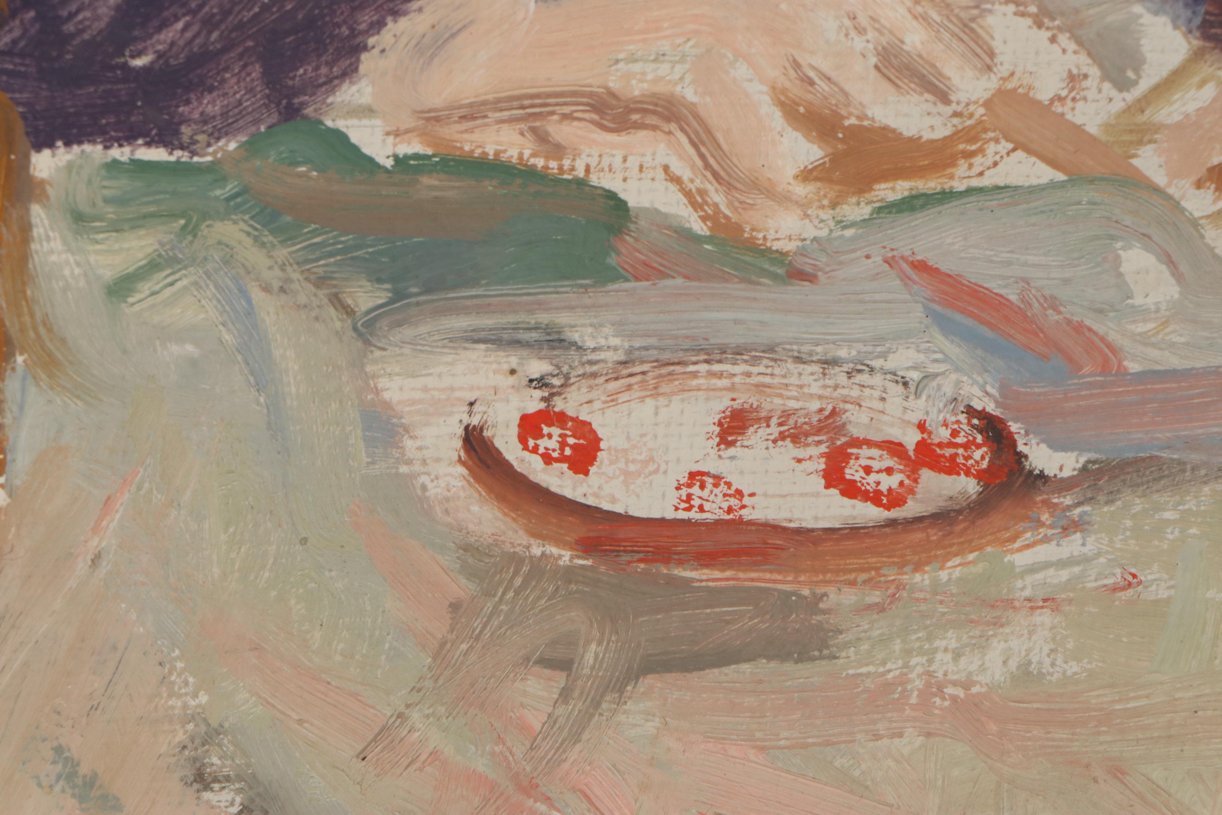 Hans Eriksen Oil Painting "Moo Ikke Ferniseres!" 1955