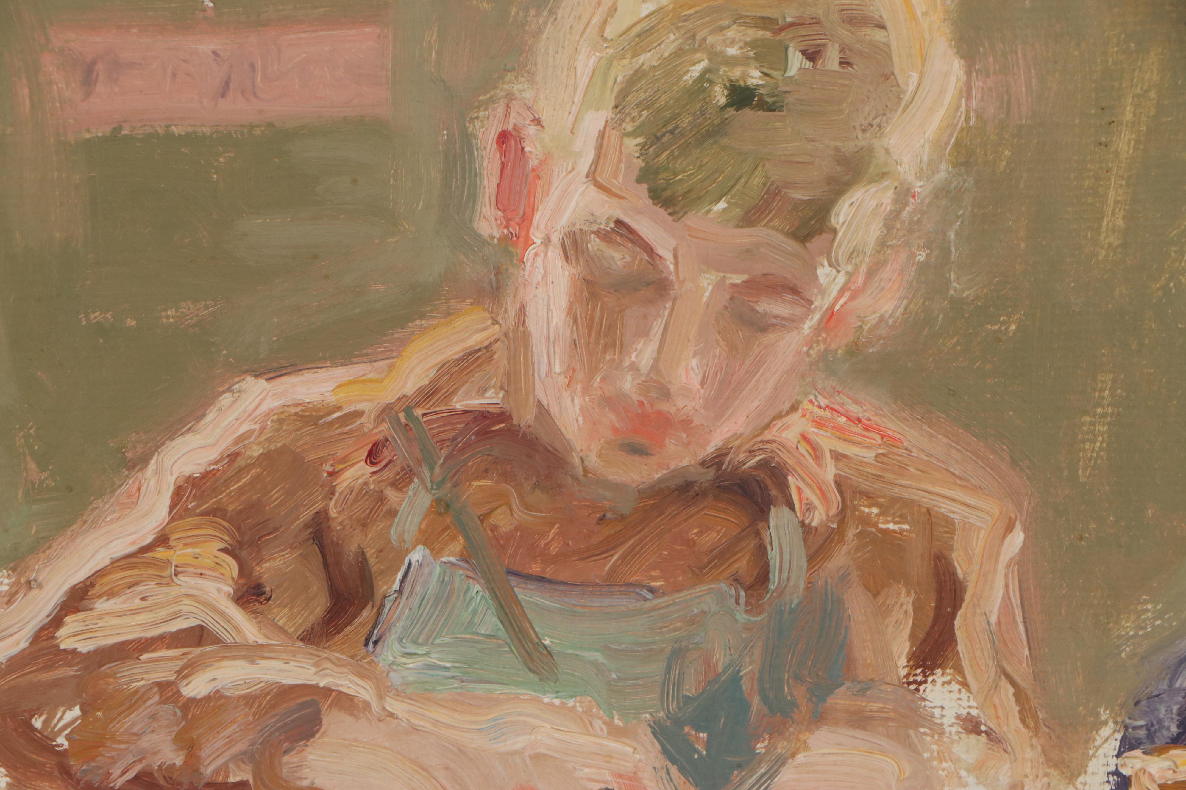 Hans Eriksen Oil Painting "Moo Ikke Ferniseres!" 1955