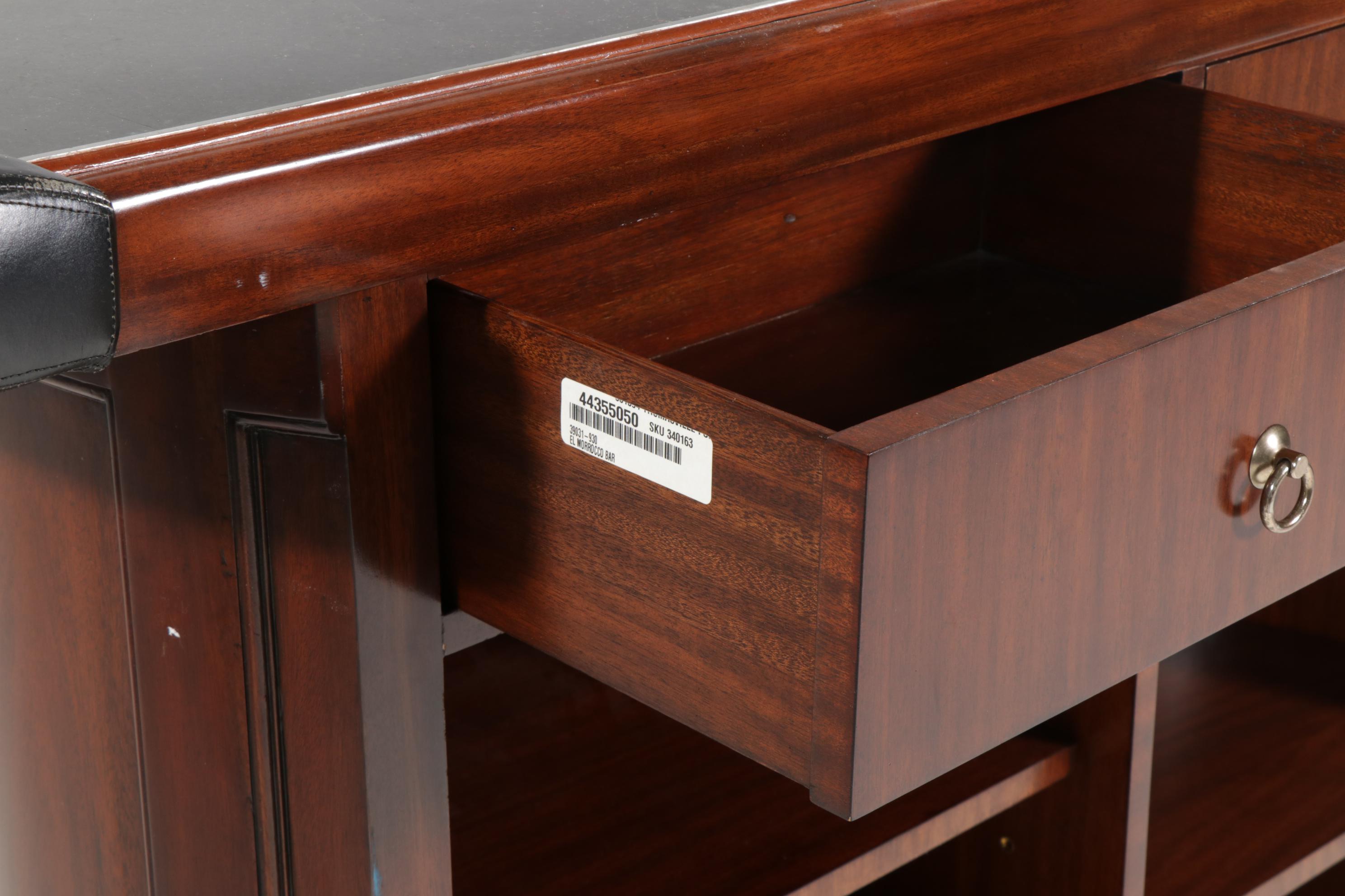 Thomasville Bogart Collection "El Morocco" Home Bar and Pair of Barstools