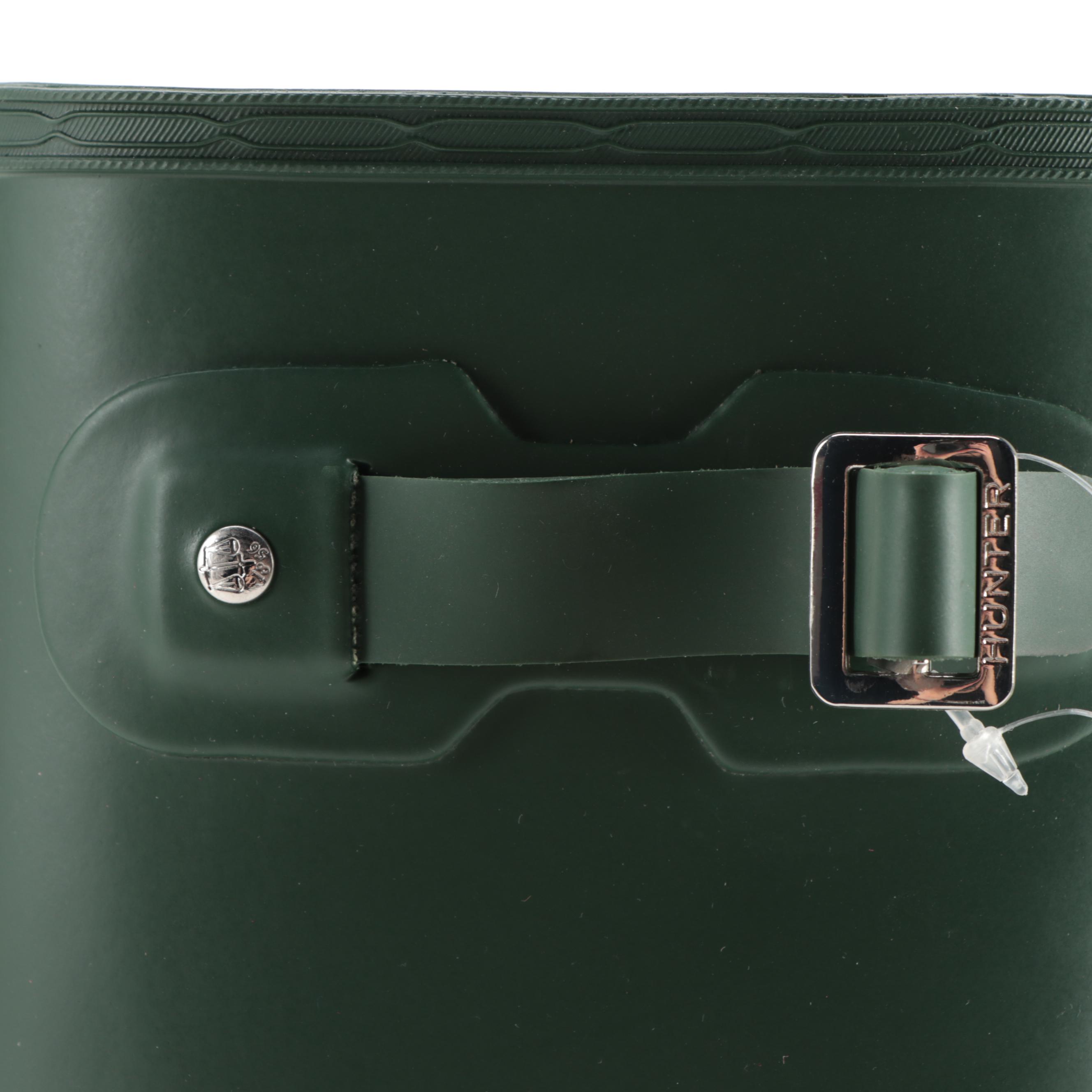 Hunter Original Tall Rain Boots in Matte Green with Box, Size 6