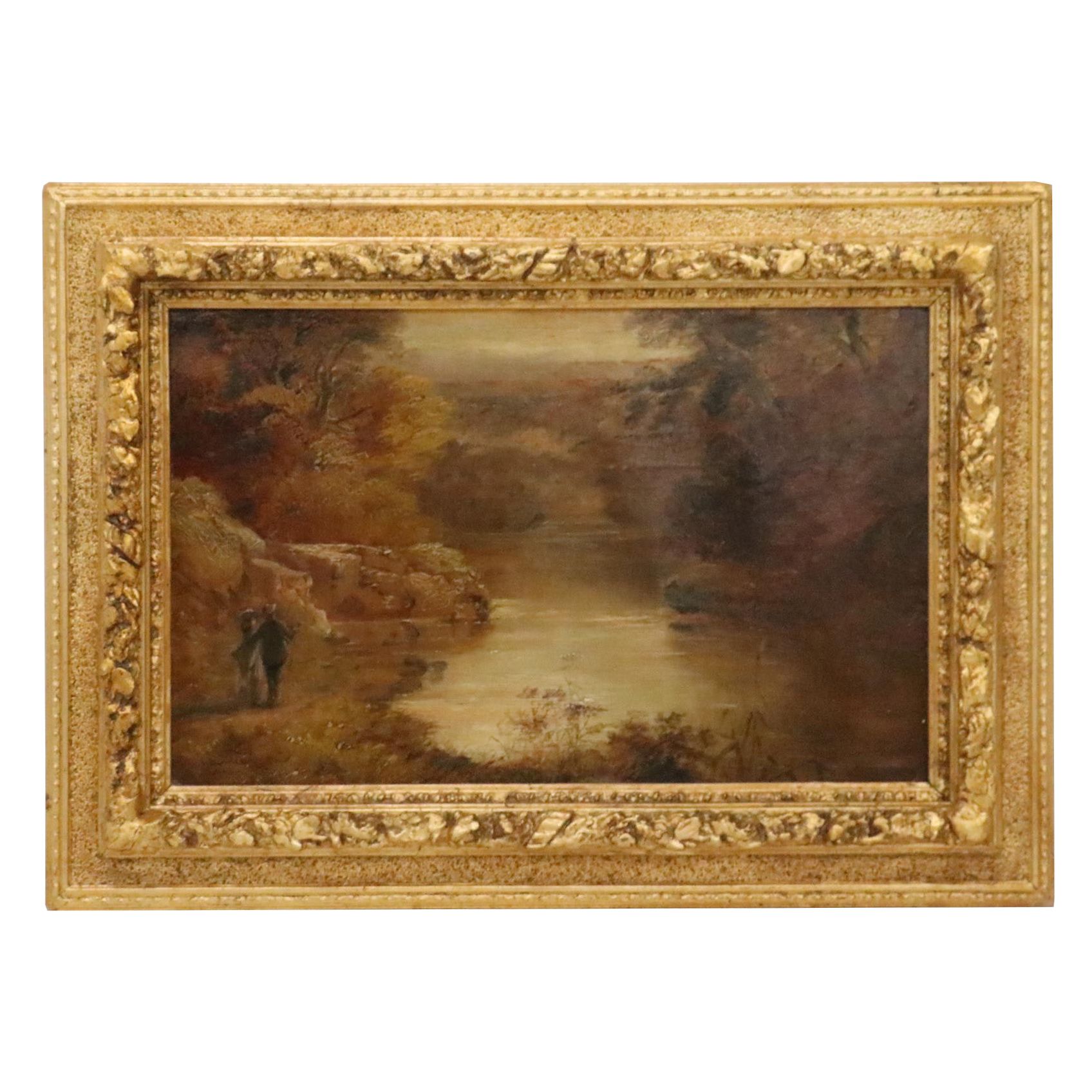 Landscape Oil Painting Attributed to John Joseph Barker