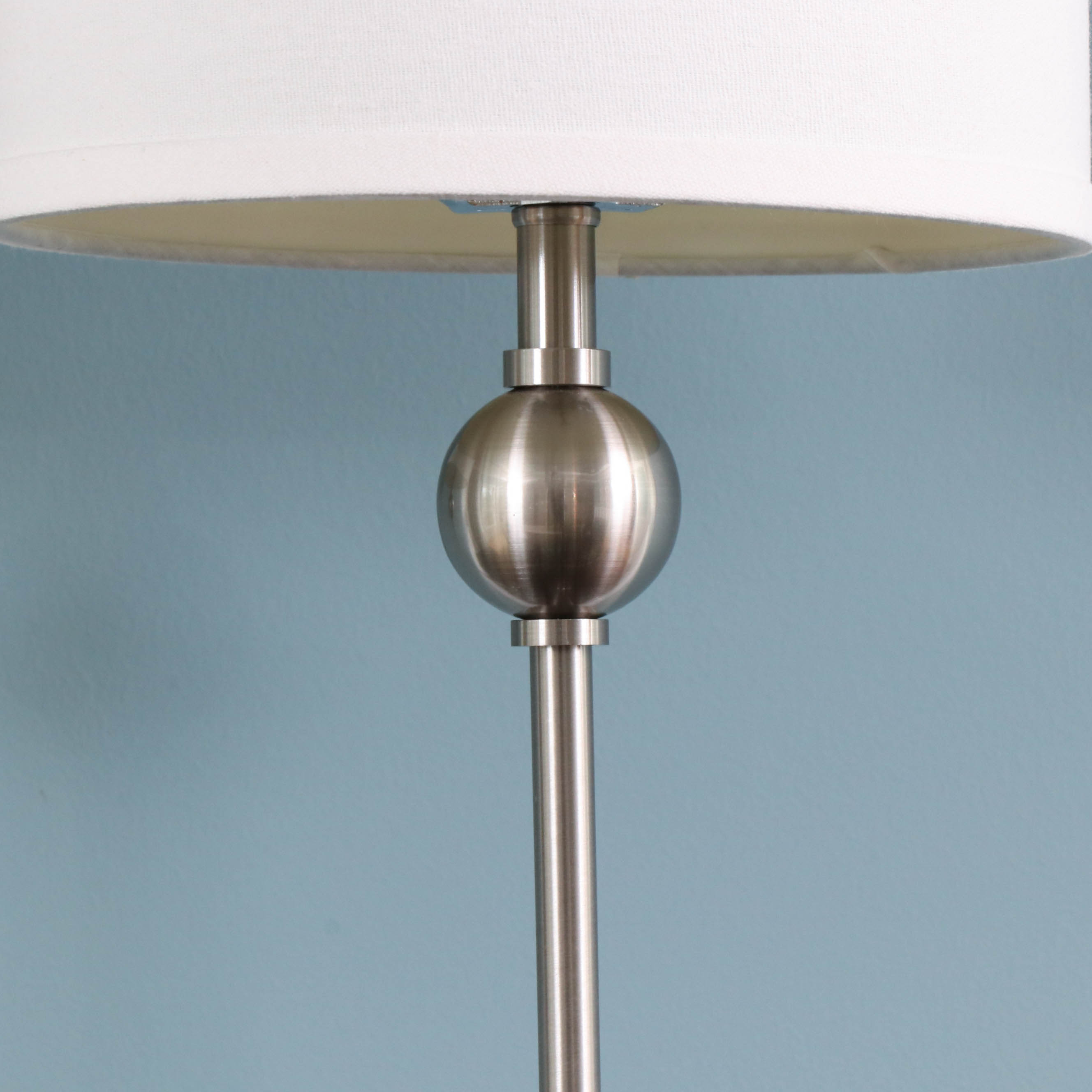 Uttermost "Bellamy" Brushed Nickel and Acrylic Buffet Lamps with Drum Shades