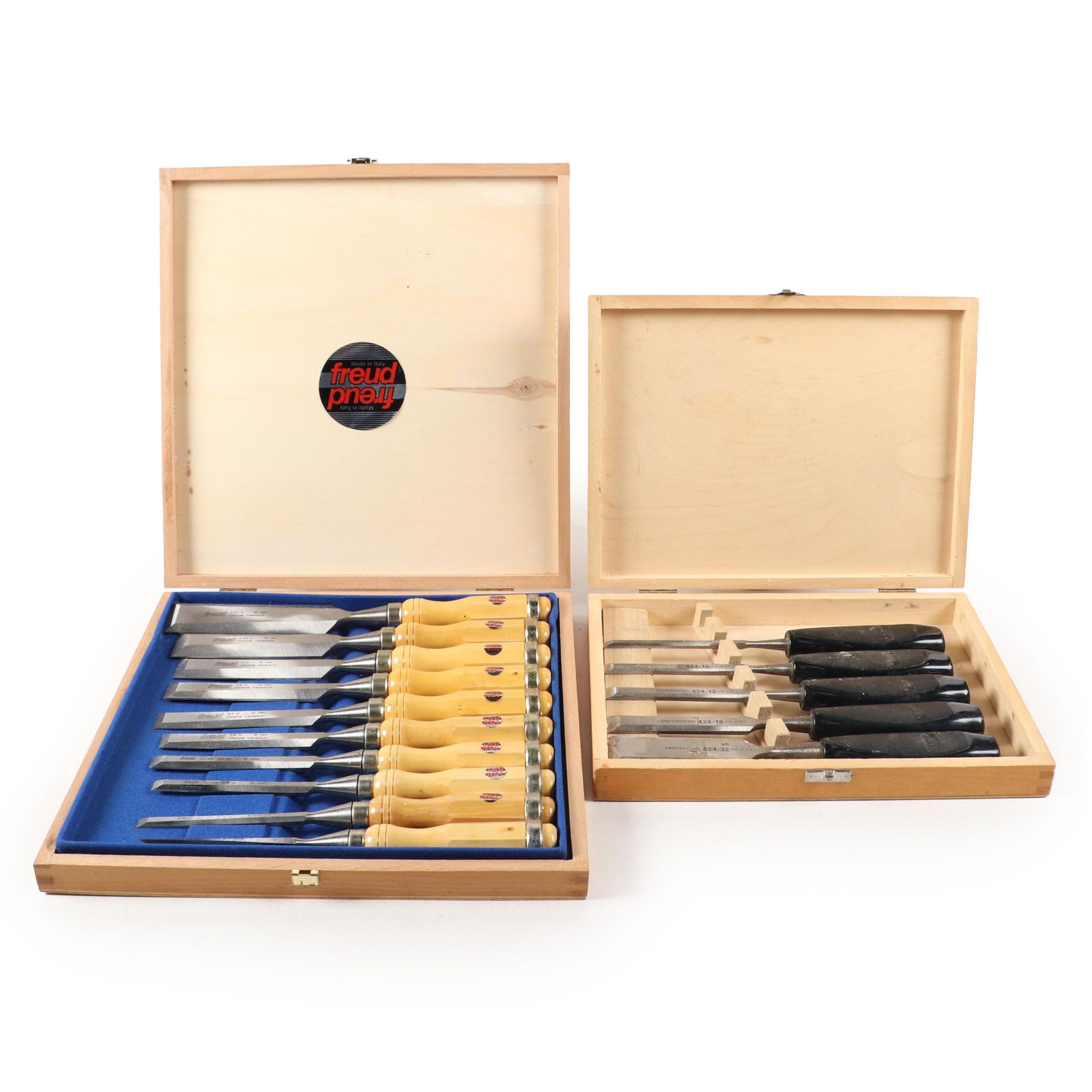 Freud and Sandvik Professional Woodworking Chisel Sets