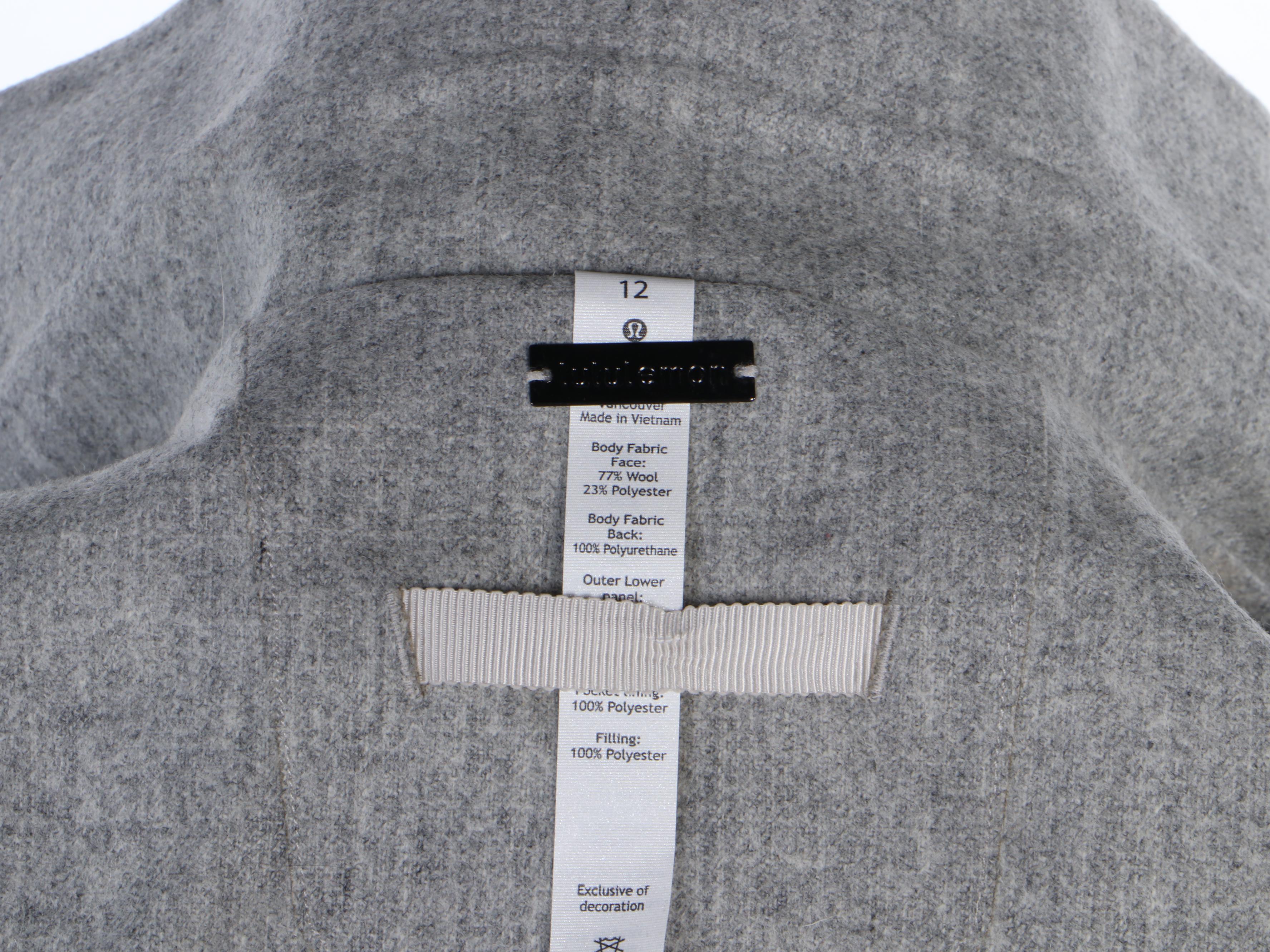 Lululemon Gray "Roam Far" Wool Blend Coat