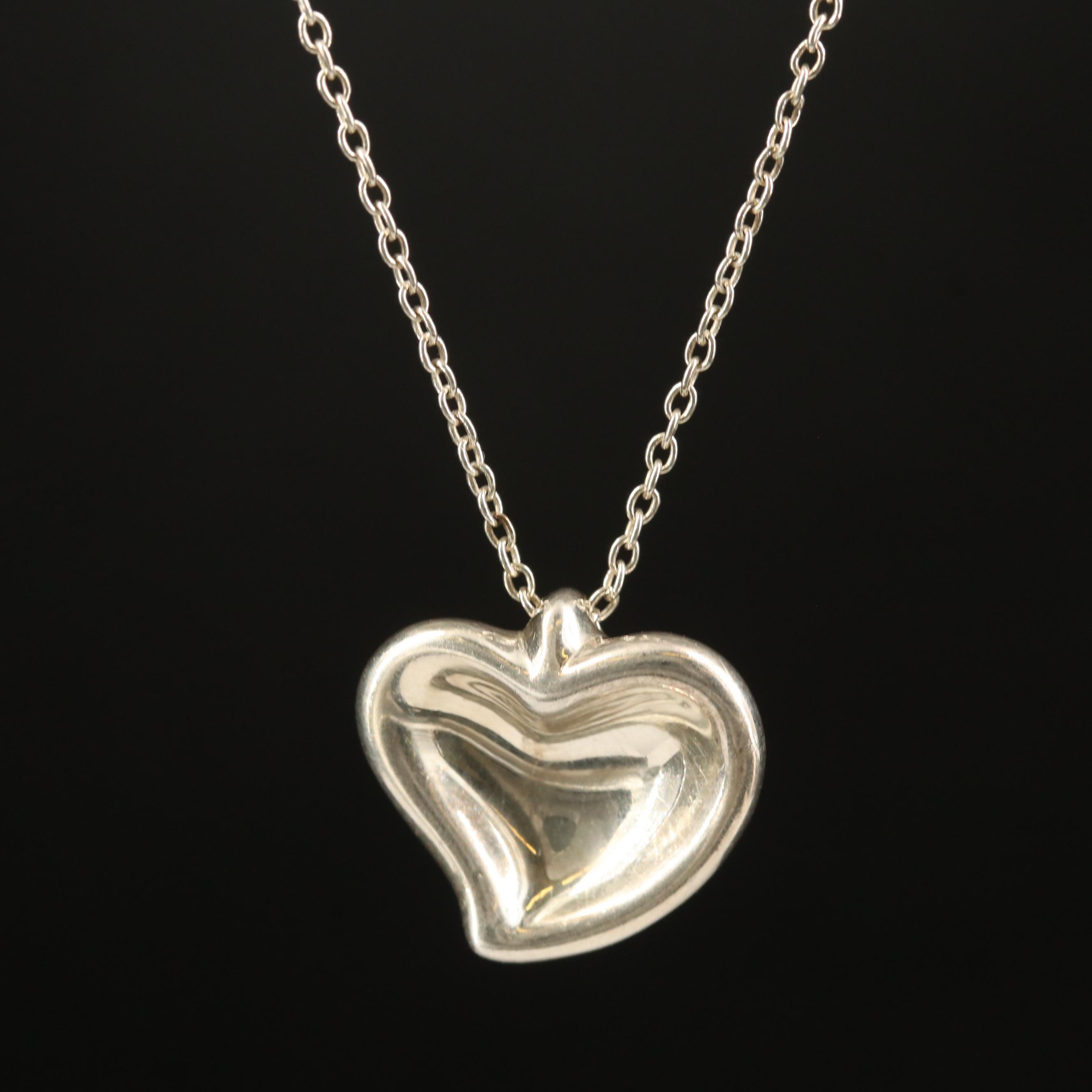 Elsa Peretti for Tiffany & Co. "Carved Heart" Pendant Necklace