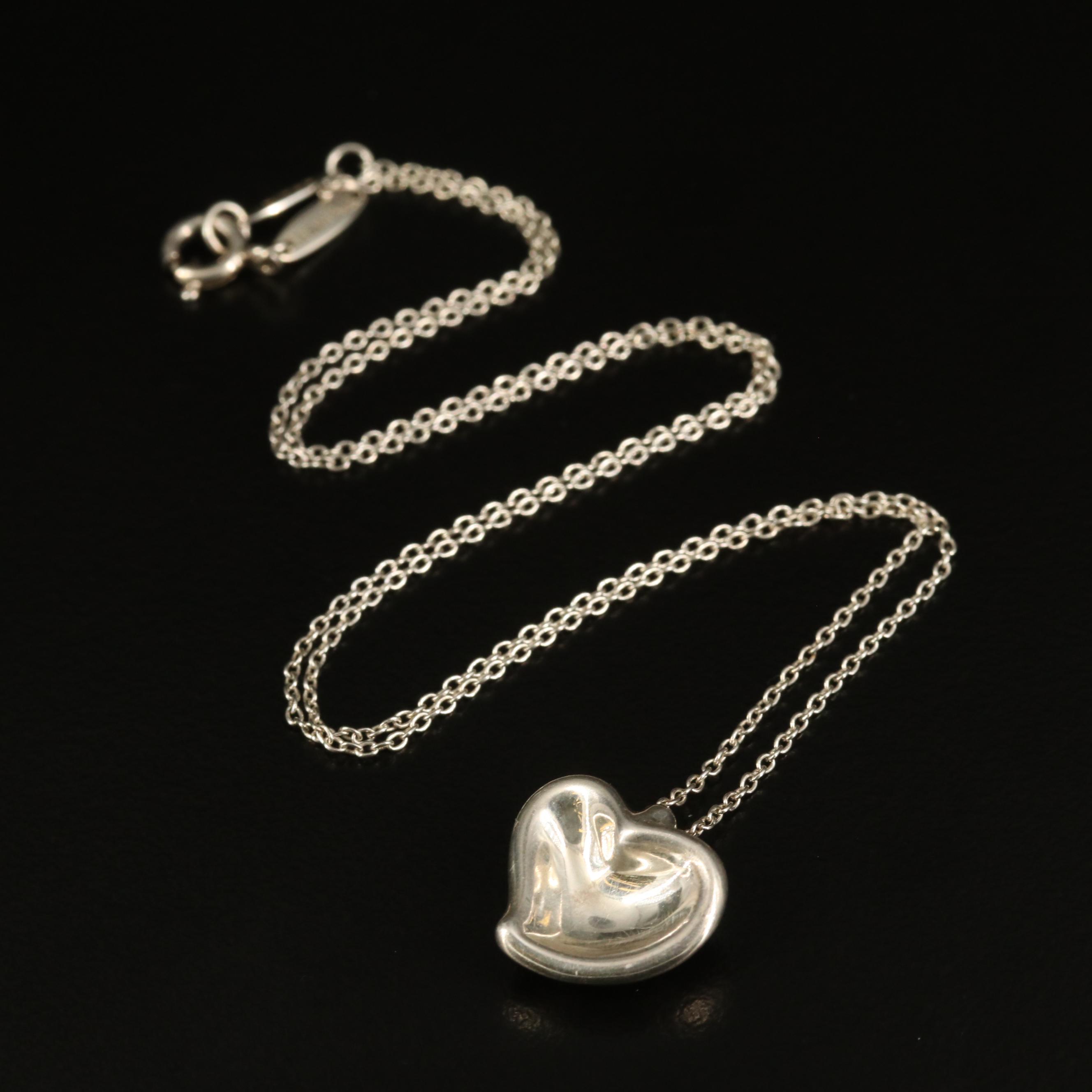 Elsa Peretti for Tiffany & Co. "Carved Heart" Pendant Necklace