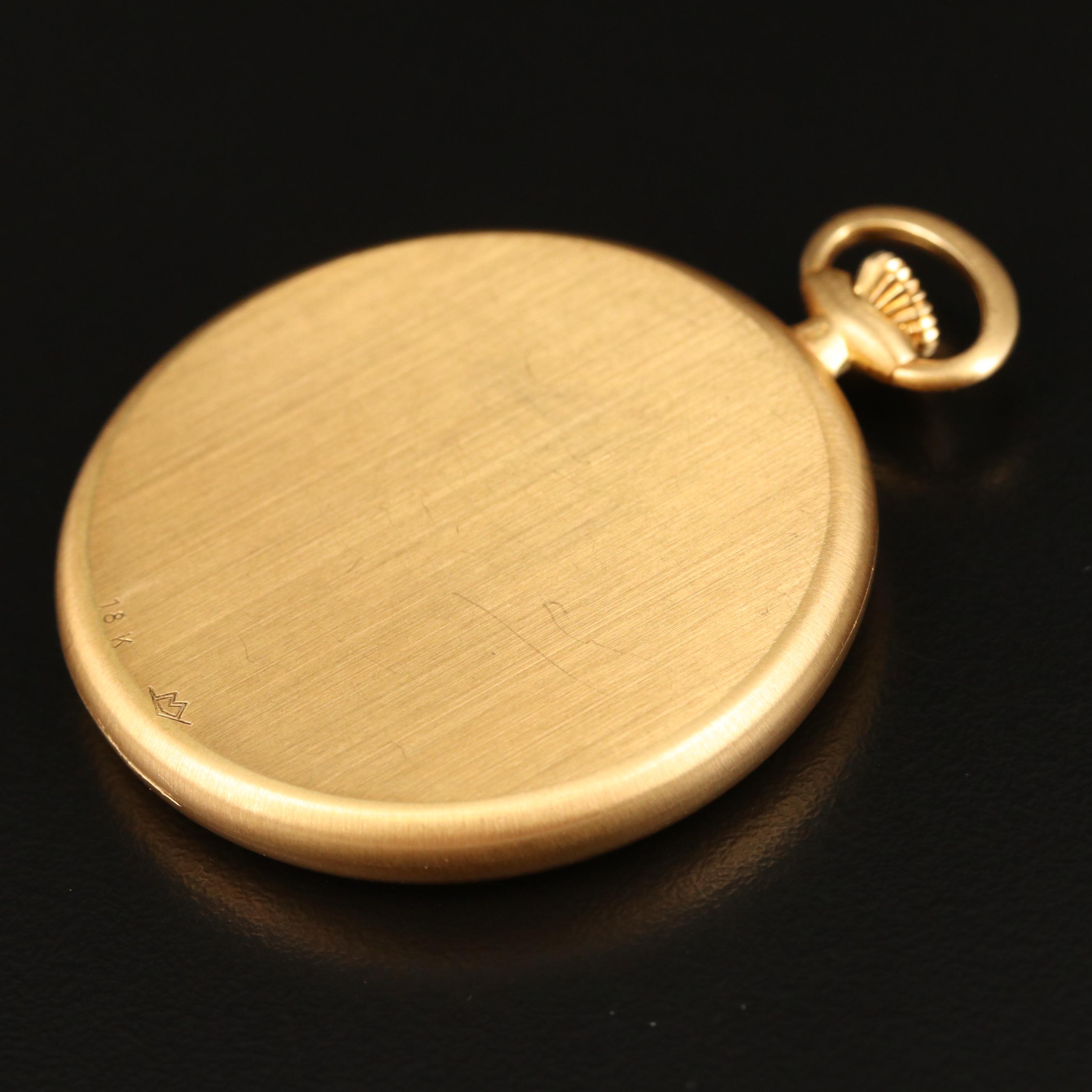 Vintage Movado 18K Gold Open Face Pocket Watch