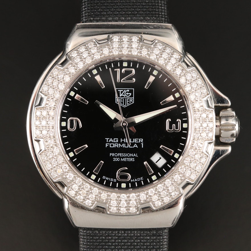TAG Heuer Formula 1 Stainless Steel and Diamonds Quartz Wristwatch